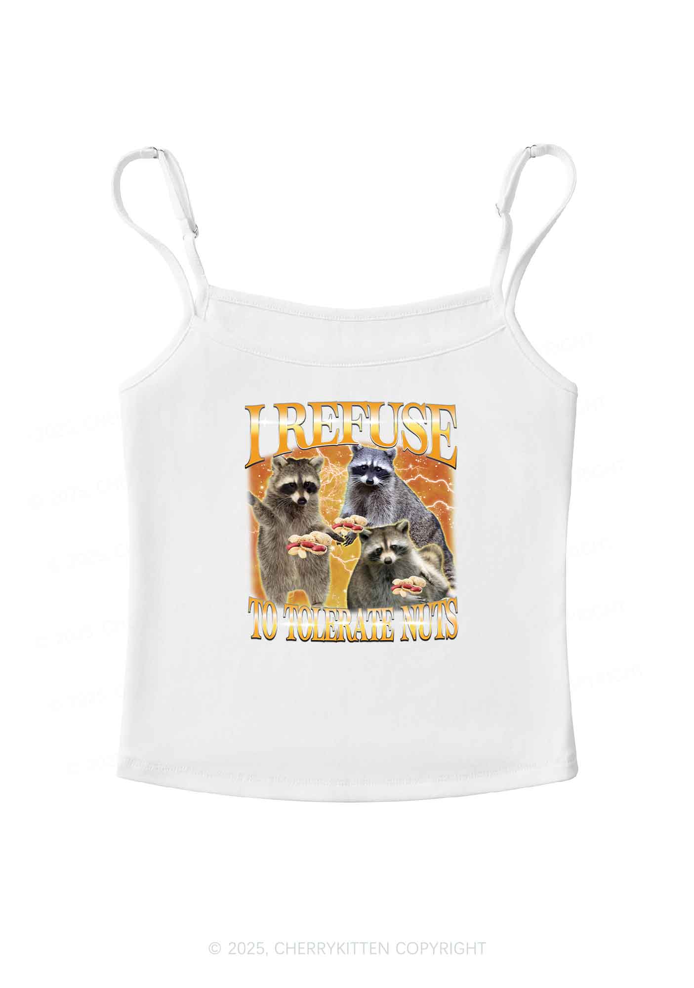 Retro Raccoon Nuts Y2K Spaghetti Strap Cami Cherrykitten - Image 3