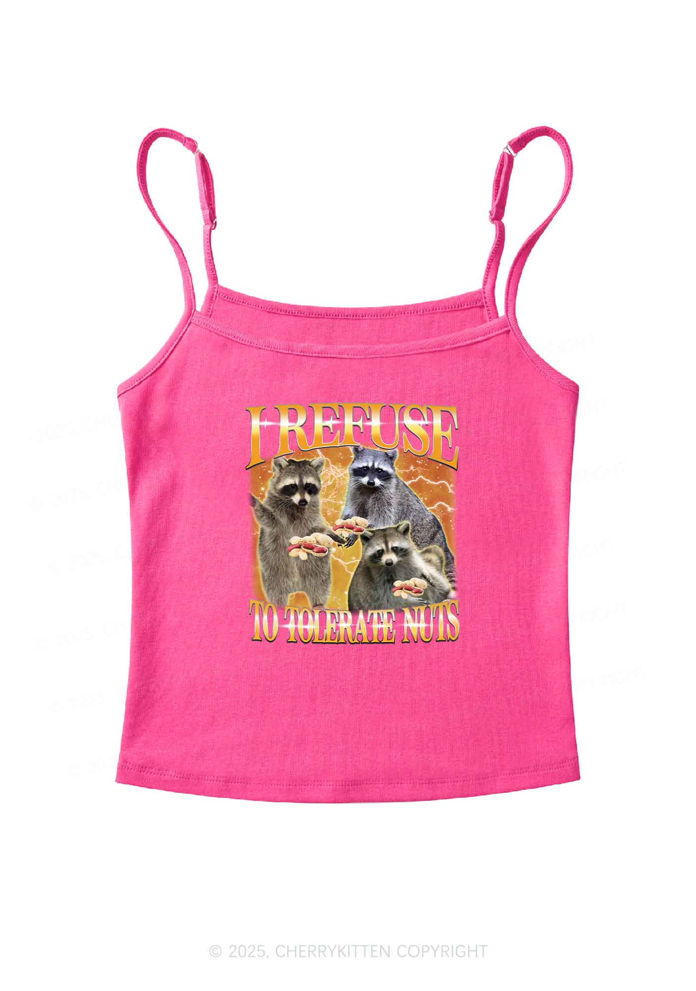 Retro Raccoon Nuts Y2K Spaghetti Strap Cami Cherrykitten - Image 4