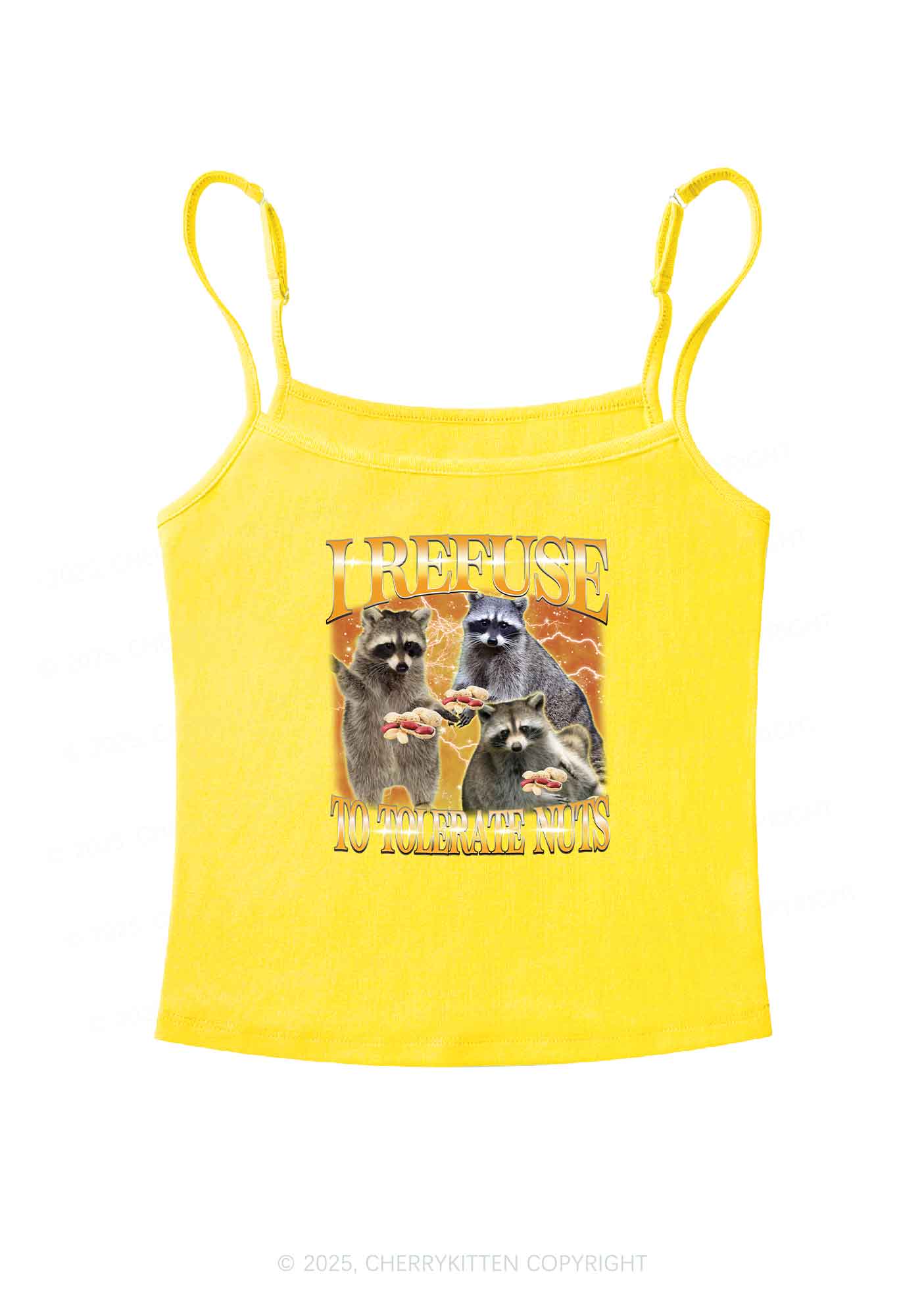 Retro Raccoon Nuts Y2K Spaghetti Strap Cami Cherrykitten - Image 5