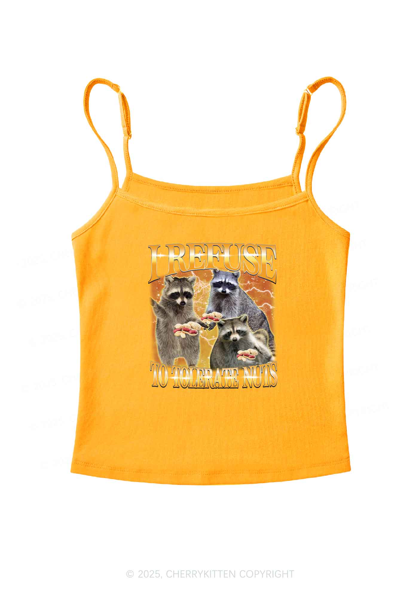 Retro Raccoon Nuts Y2K Spaghetti Strap Cami Cherrykitten - Image 7
