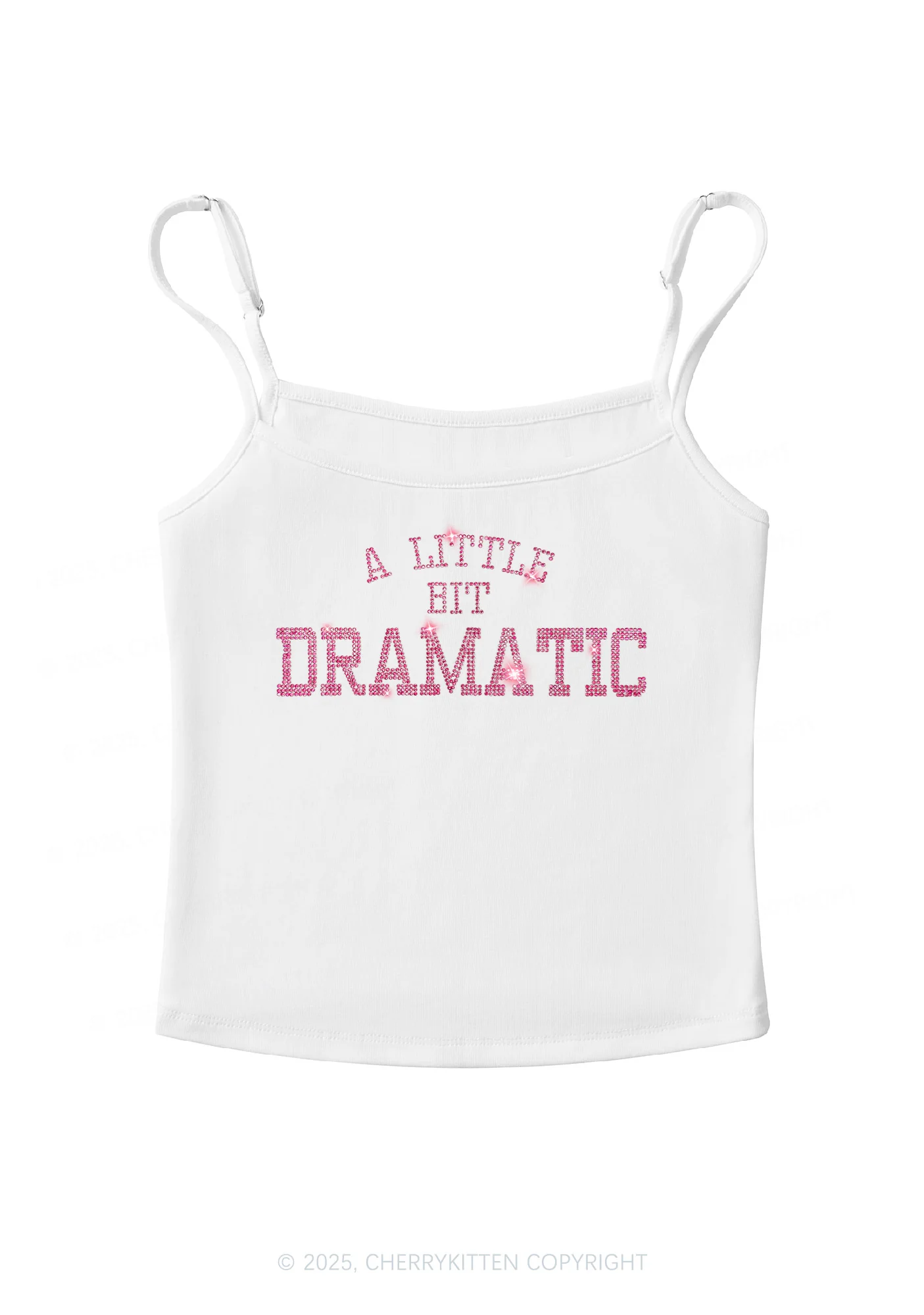 Rhinestone A Little Bit Dramatic Y2K Spaghetti Strap Cami Cherrykitten - Image 4