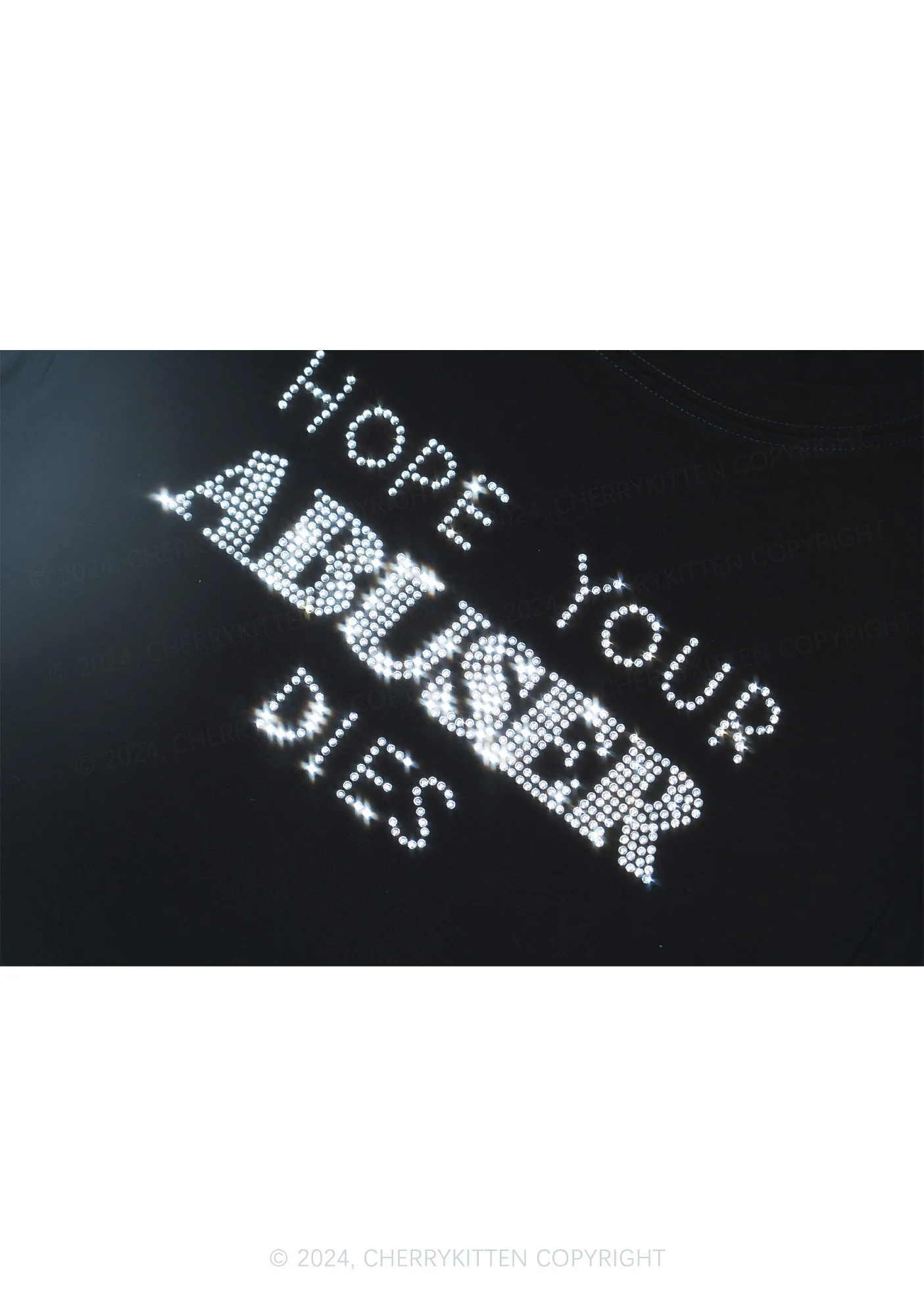 Rhinestone Abuser Dies Y2K Baby Tee Cherrykitten - Image 7