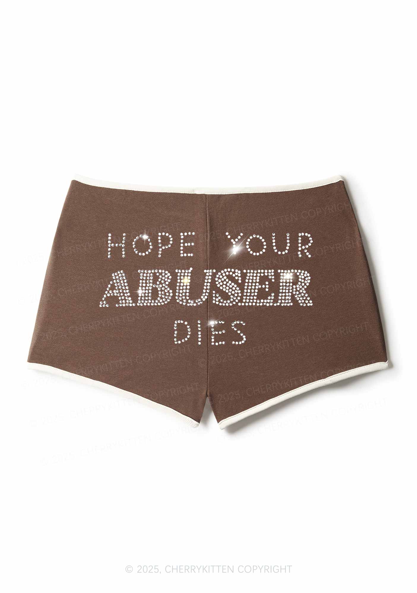 Rhinestone Abuser Dies Y2K Booty Shorts Cherrykitten - Image 3