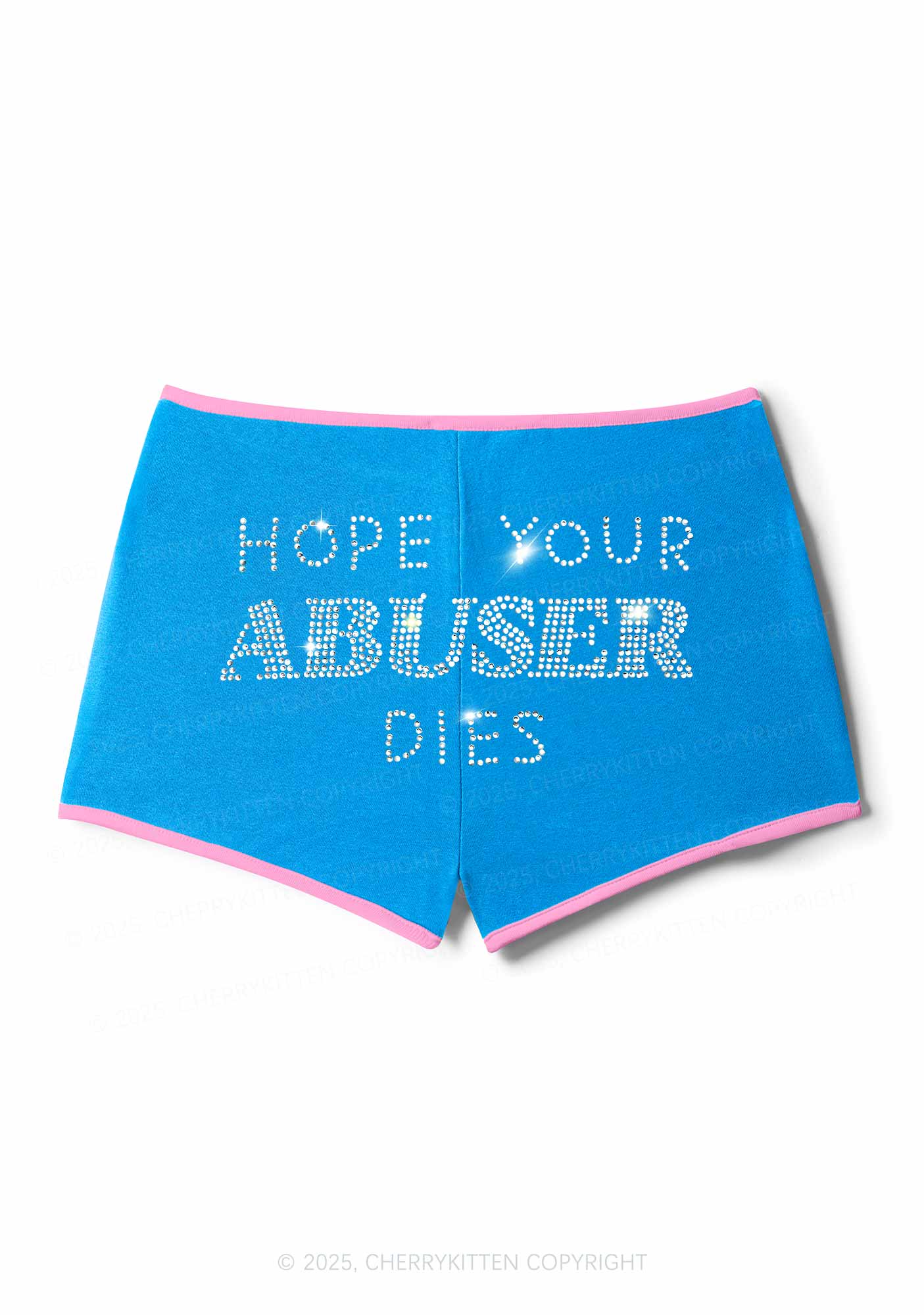 Rhinestone Abuser Dies Y2K Booty Shorts Cherrykitten - Image 4