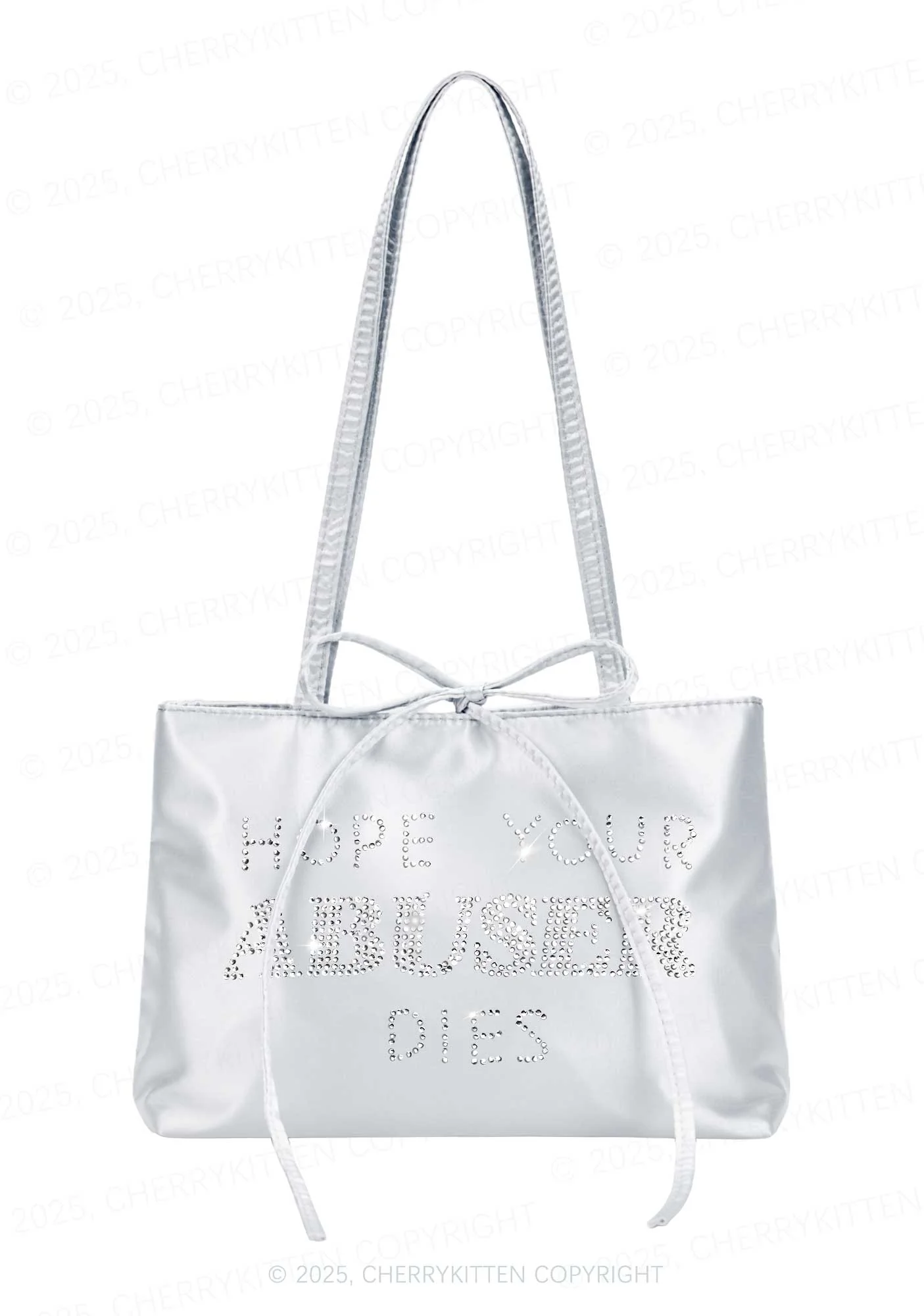 Rhinestone Abuser Dies Y2K Satin Bags Cherrykitten - Image 3