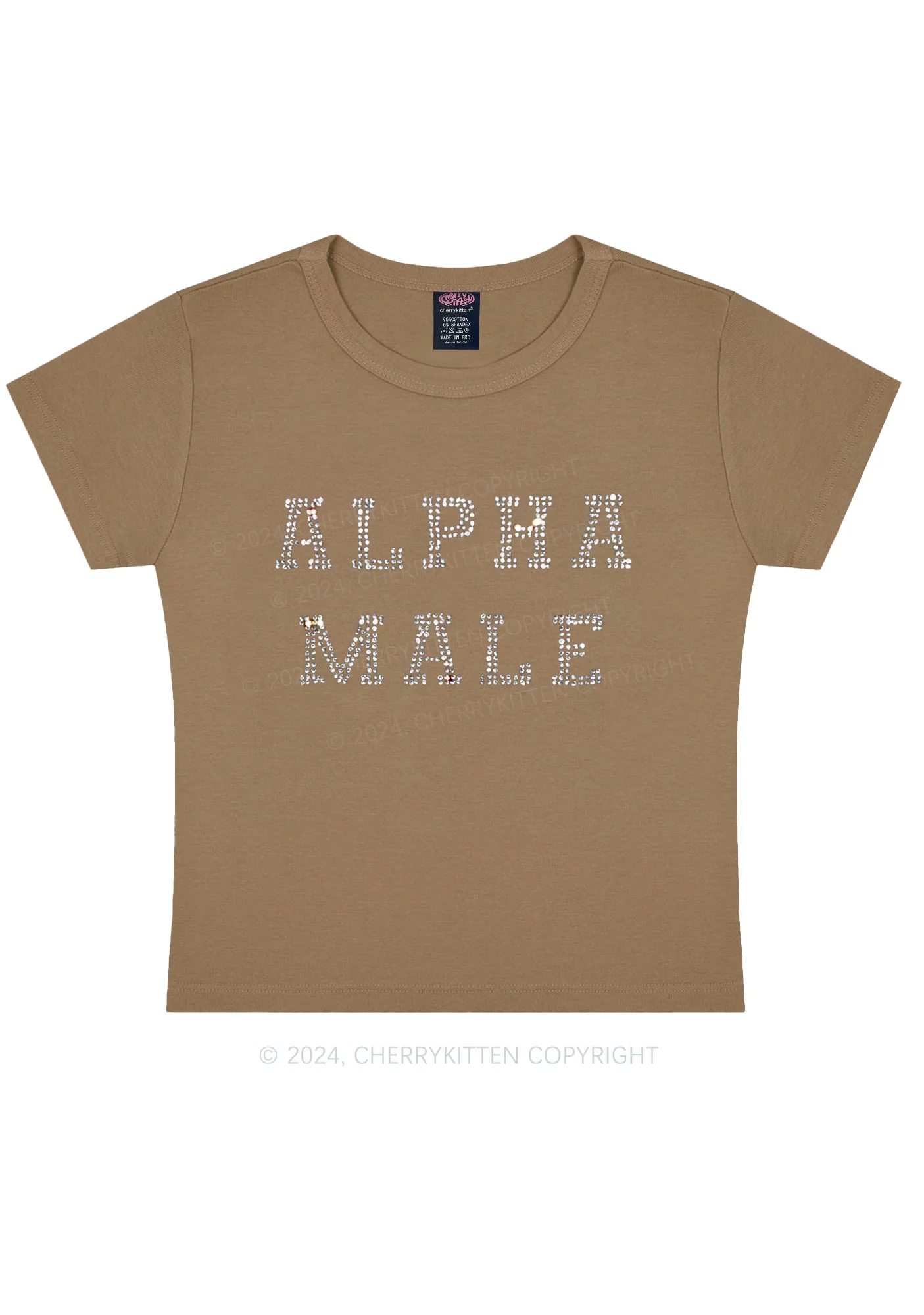 Rhinestone Alpha Male Y2K Baby Tee Cherrykitten - Image 11