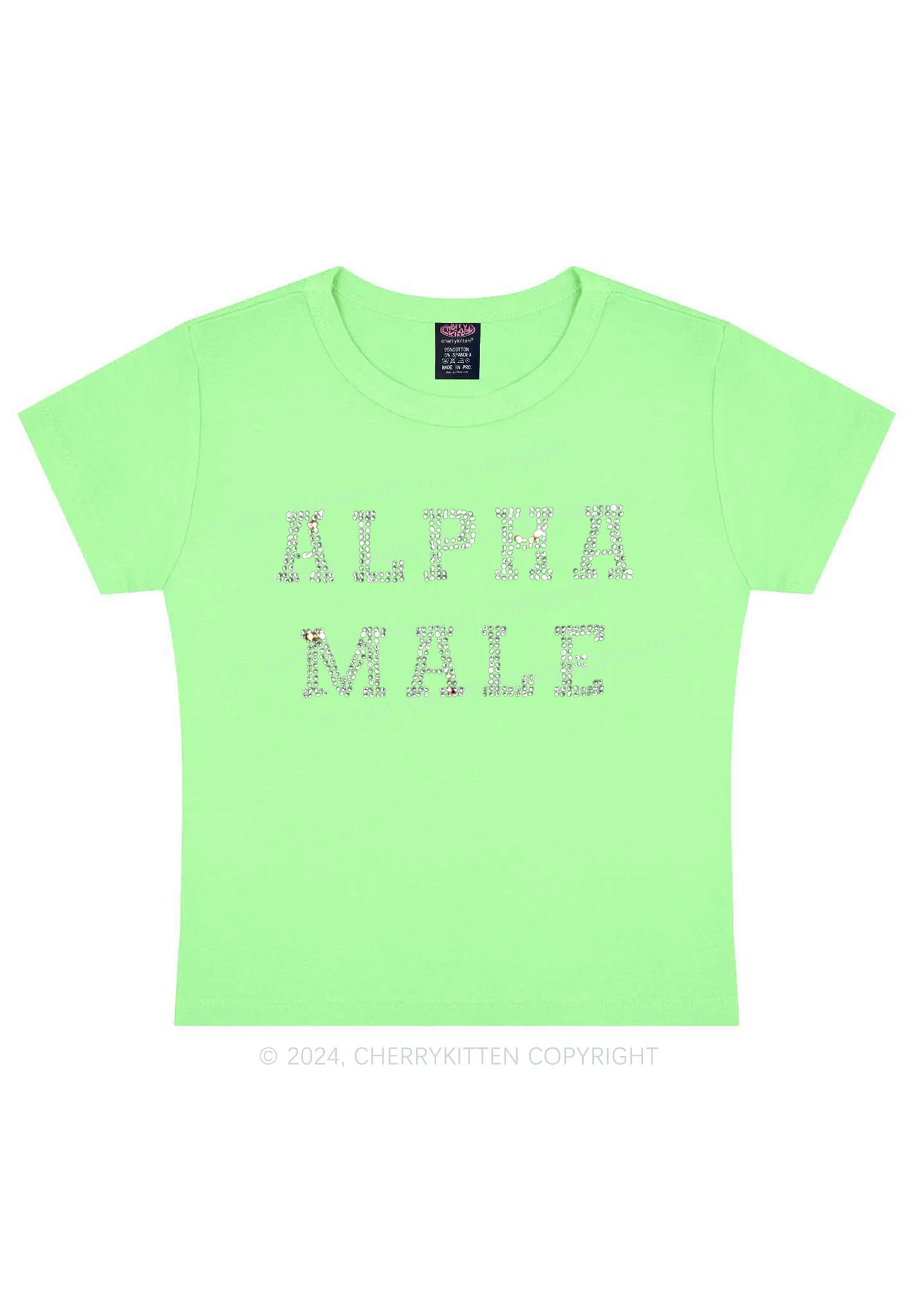Rhinestone Alpha Male Y2K Baby Tee Cherrykitten - Image 15