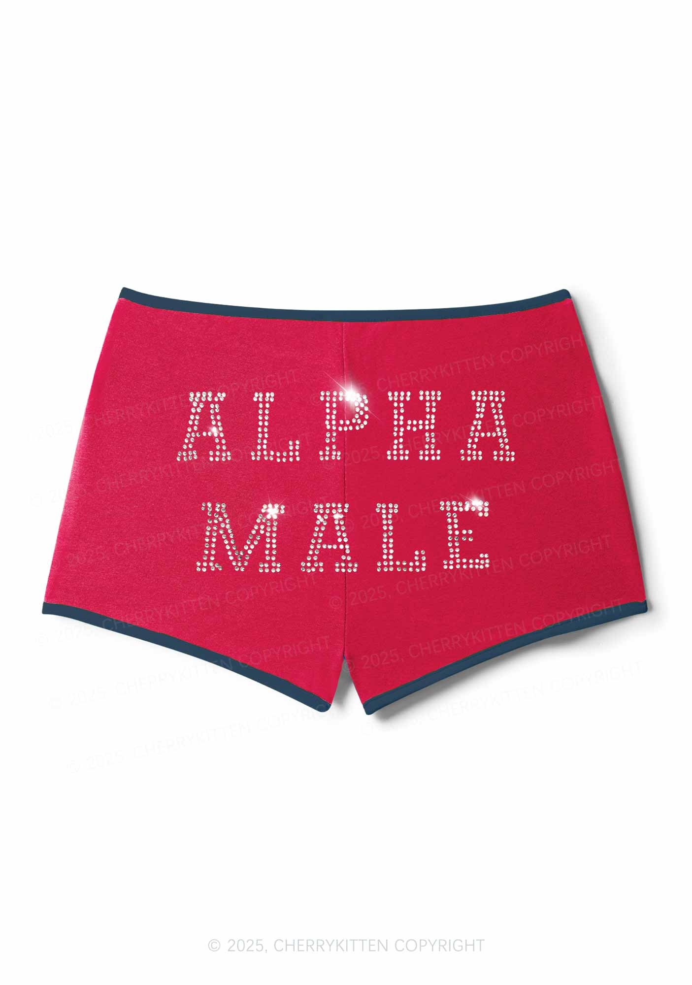Rhinestone Alpha Male Y2K Booty Shorts Cherrykitten - Image 5