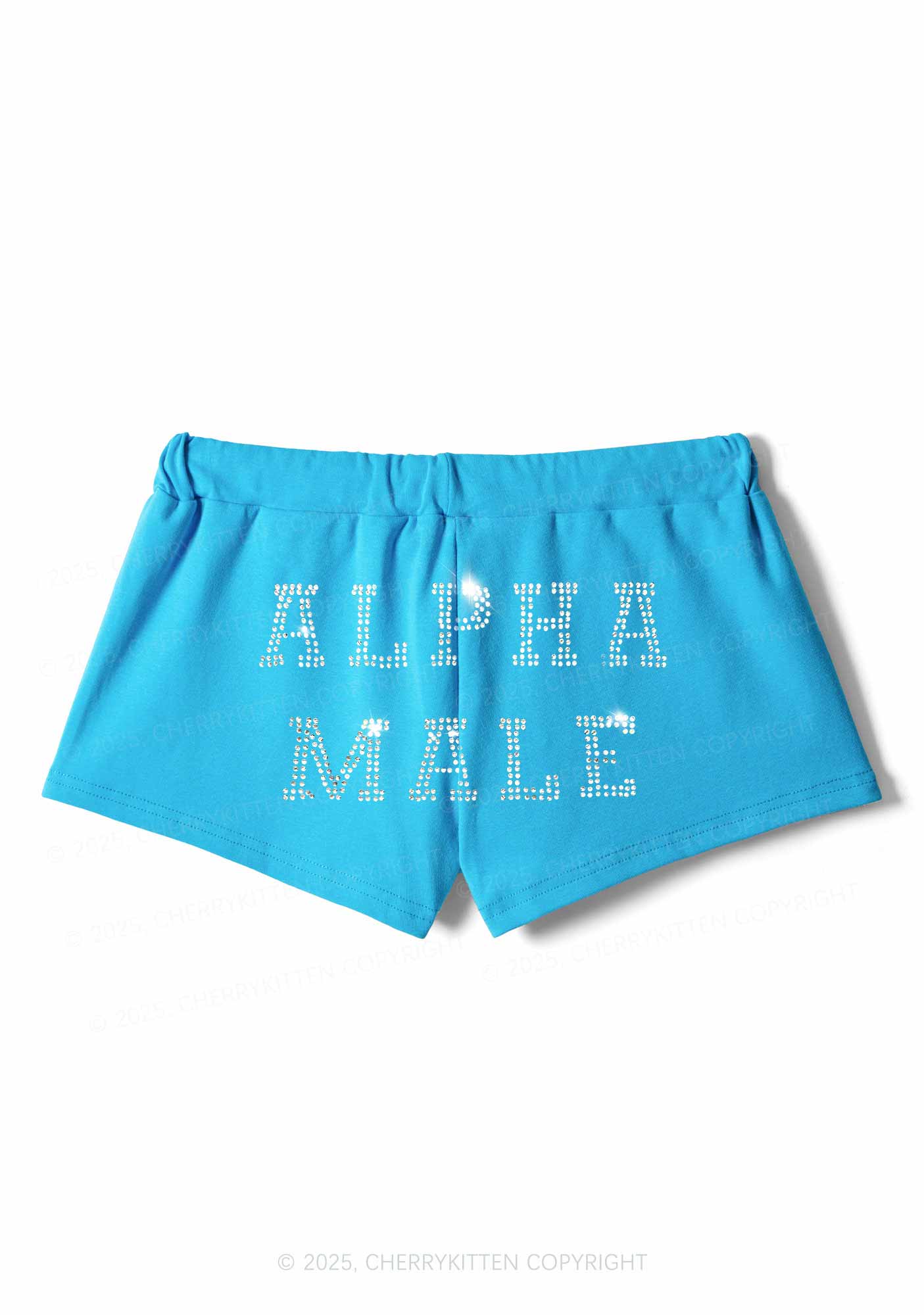 Rhinestone Alpha Male Y2K Drawstring Mini Shorts Cherrykitten - Image 3