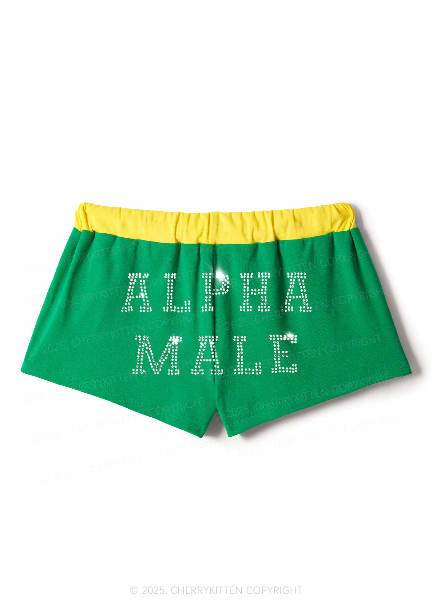 Rhinestone Alpha Male Y2K Drawstring Mini Shorts Cherrykitten - Image 4