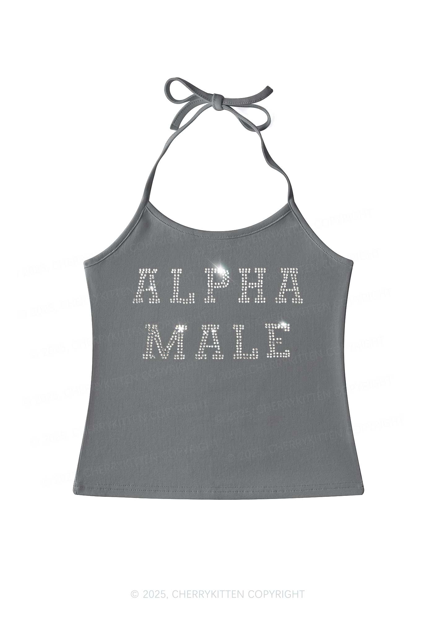 Rhinestone Alpha Male Y2K Halter Neck Cami Cherrykitten - Image 2