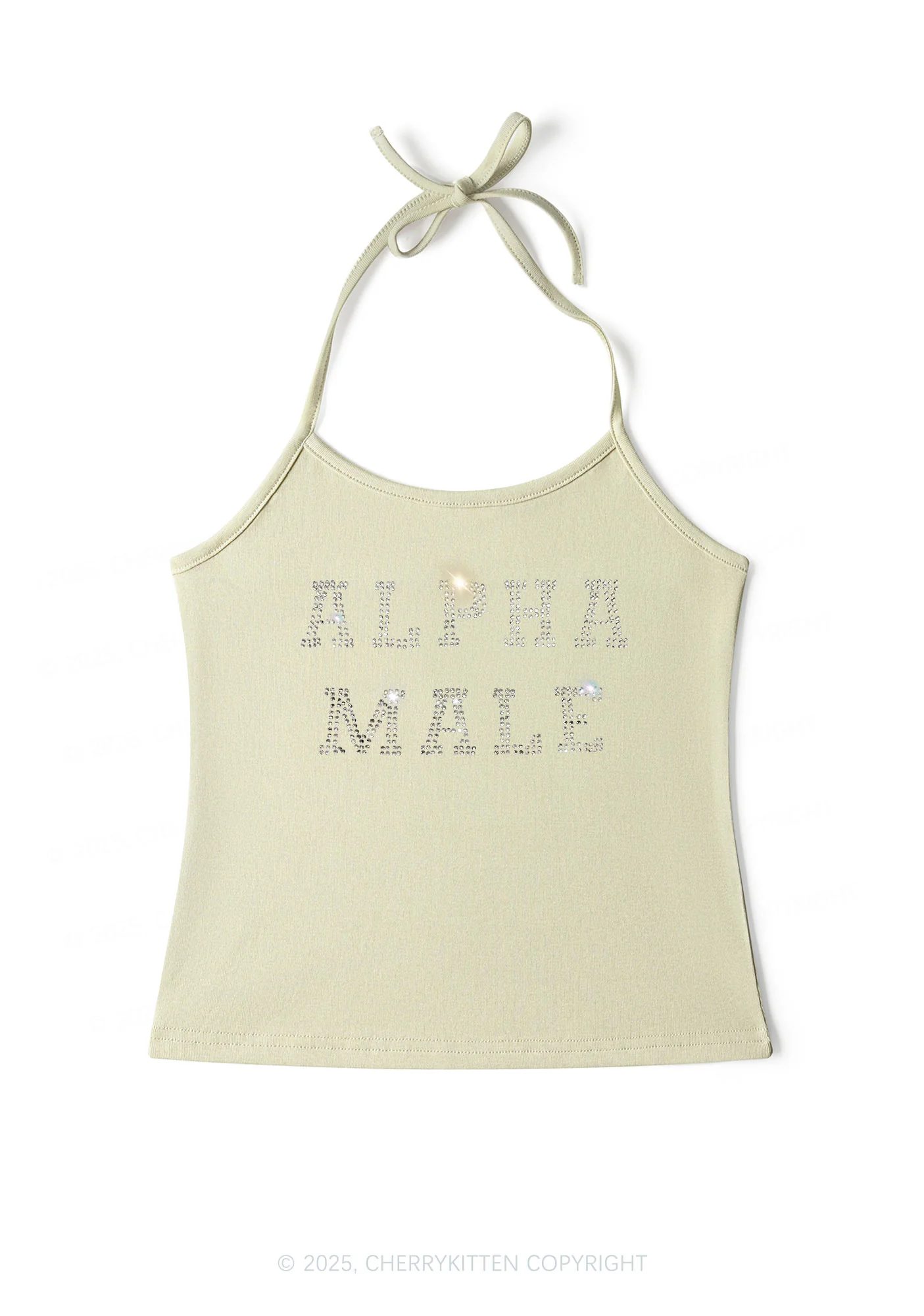 Rhinestone Alpha Male Y2K Halter Neck Cami Cherrykitten - Image 3