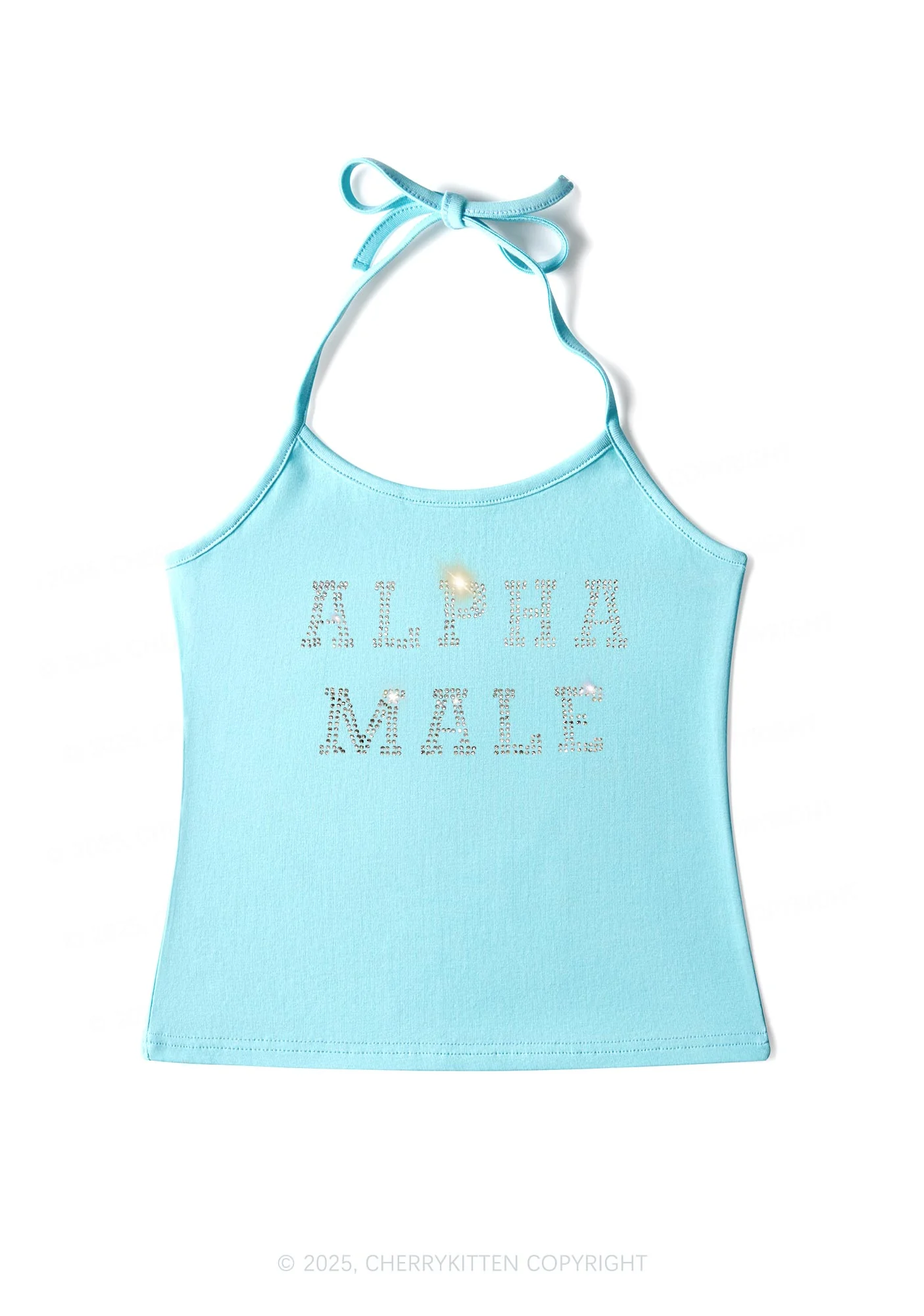 Rhinestone Alpha Male Y2K Halter Neck Cami Cherrykitten - Image 5