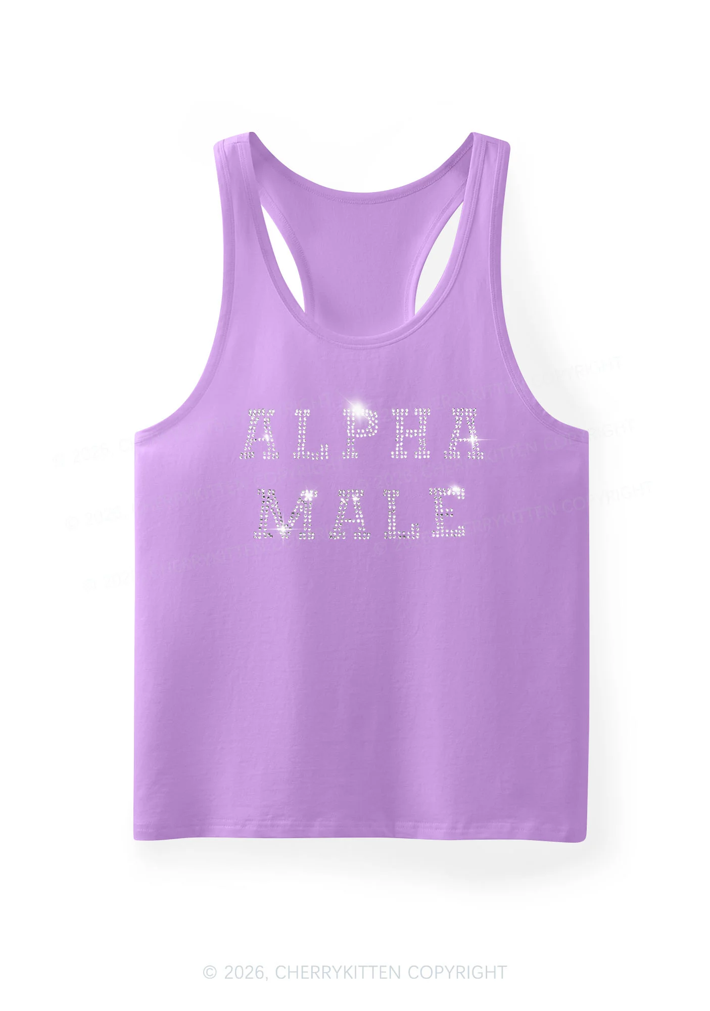 Rhinestone Alpha Male Y2K Men Racerback Tank Top Cherrykitten - Image 10
