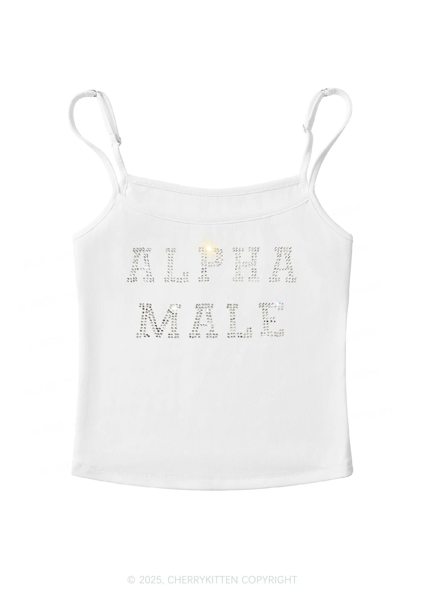 Rhinestone Alpha Male Y2K Spaghetti Strap Cami Cherrykitten - Image 3