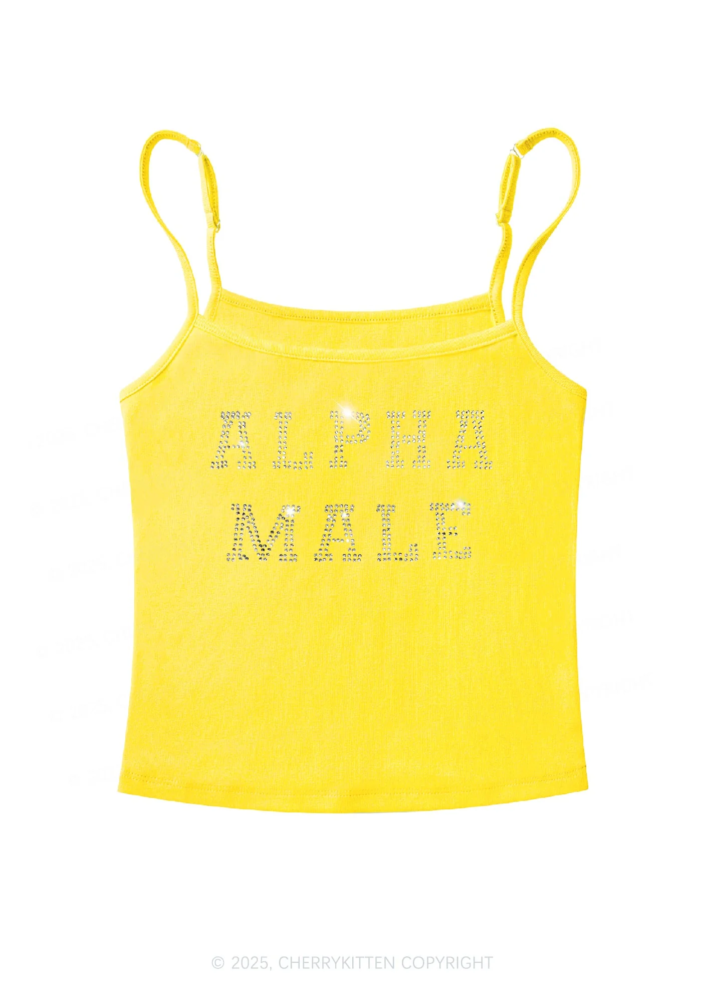 Rhinestone Alpha Male Y2K Spaghetti Strap Cami Cherrykitten - Image 5