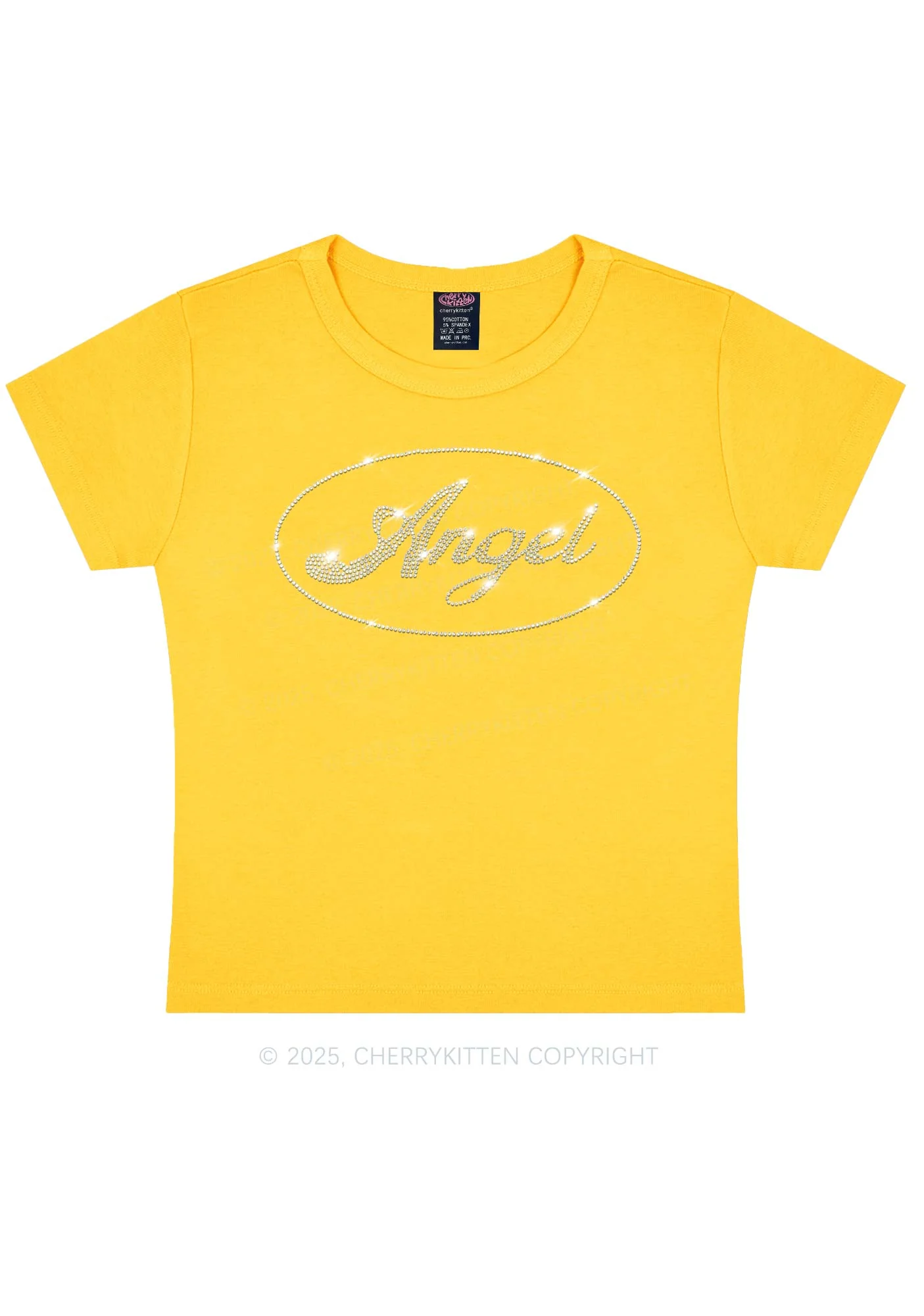 Rhinestone Angel Y2K Baby Tee Cherrykitten - Image 10