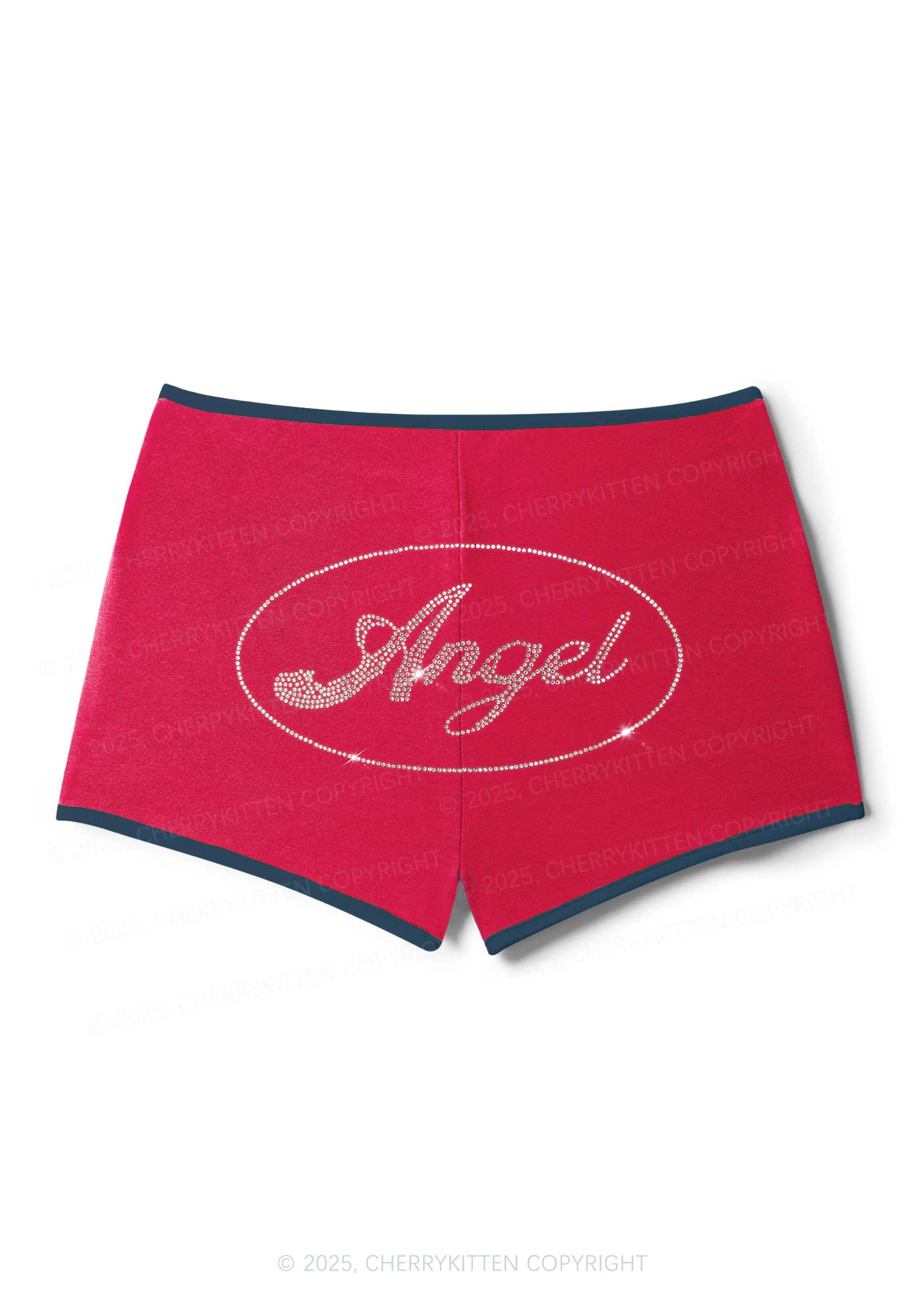 Rhinestone Angel Y2K Booty Shorts Cherrykitten - Image 4