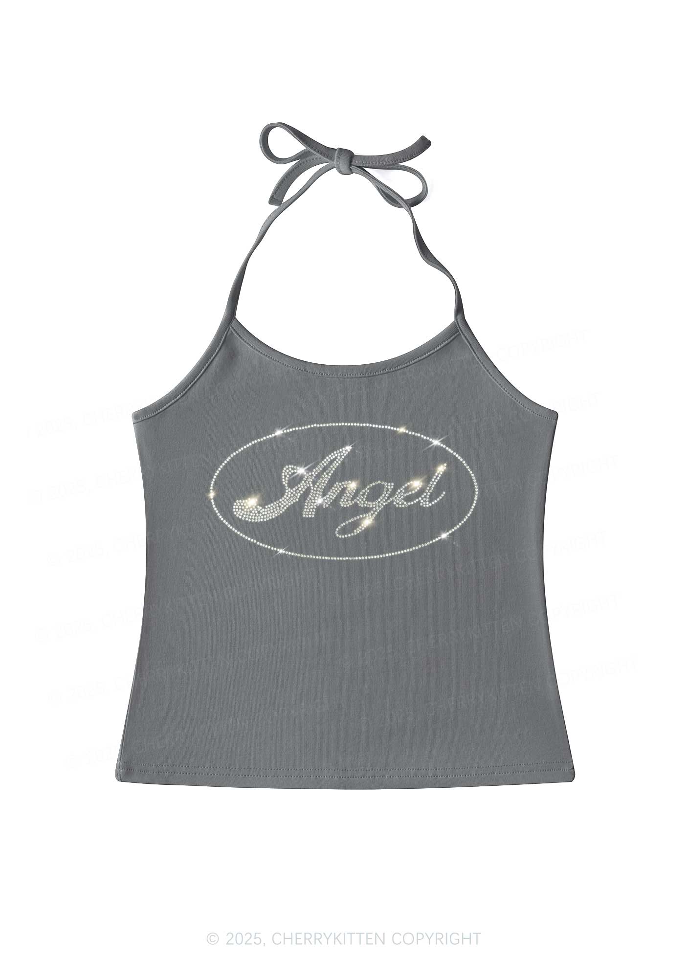 Rhinestone Angel Y2K Halter Neck Cami Cherrykitten - Image 2
