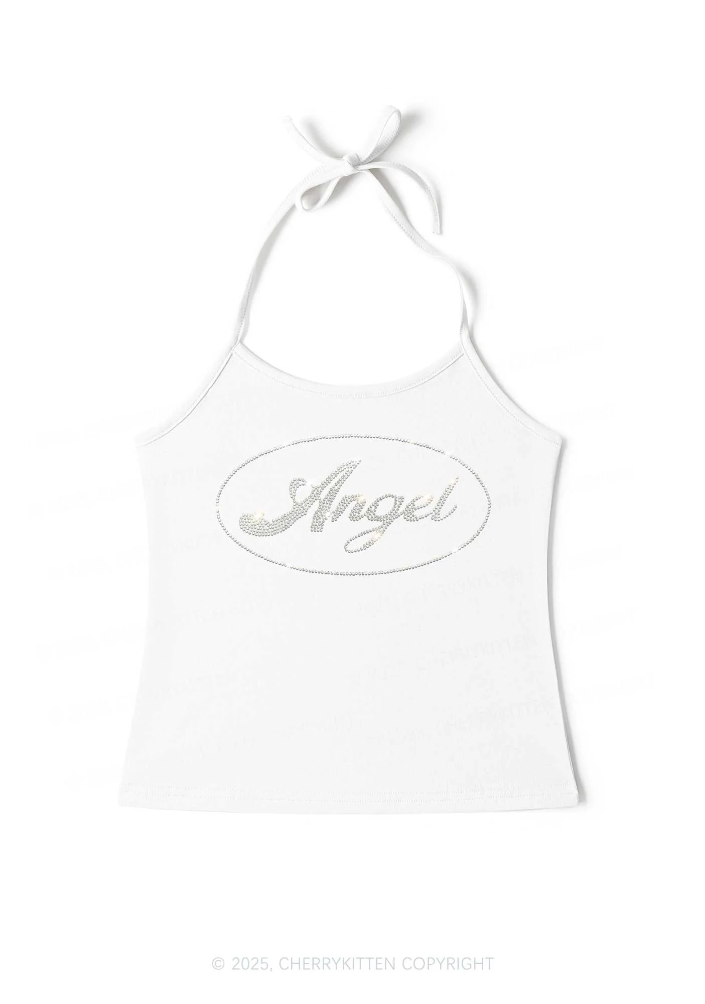 Rhinestone Angel Y2K Halter Neck Cami Cherrykitten - Image 4