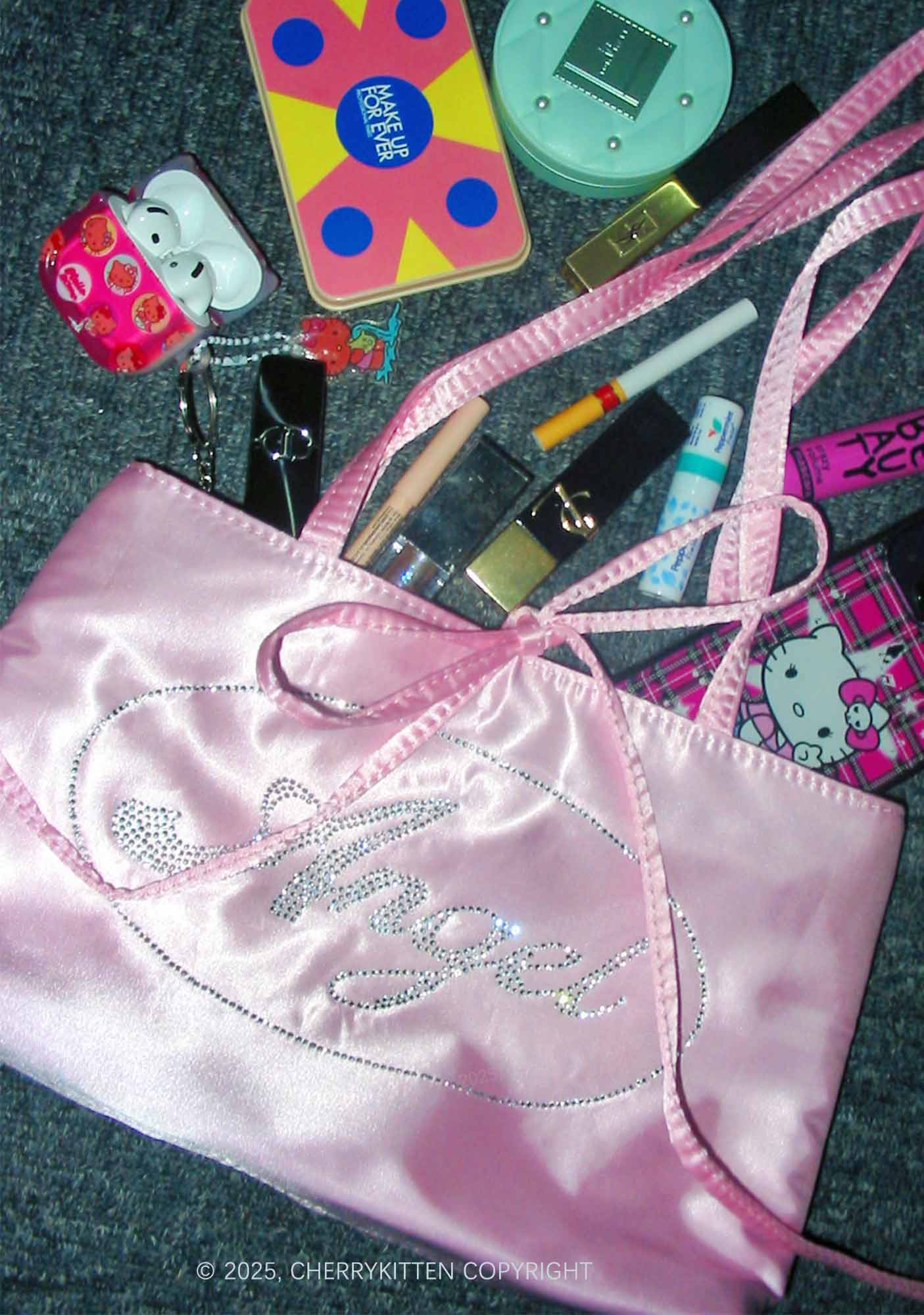 Rhinestone Angel Y2K Satin Bags Cherrykitten - Image 2