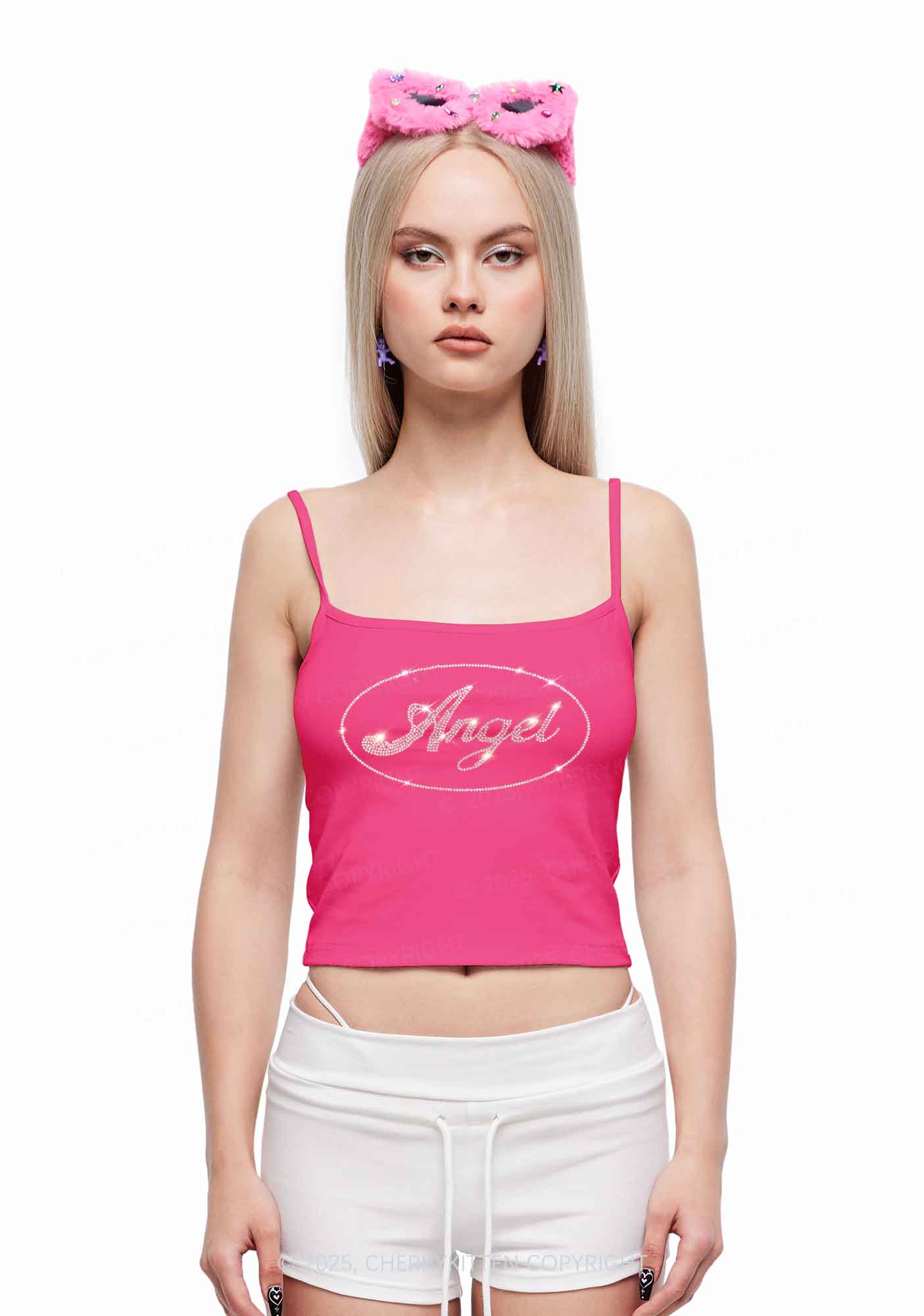Rhinestone Angel Y2K Spaghetti Strap Cami Cherrykitten - Image 2