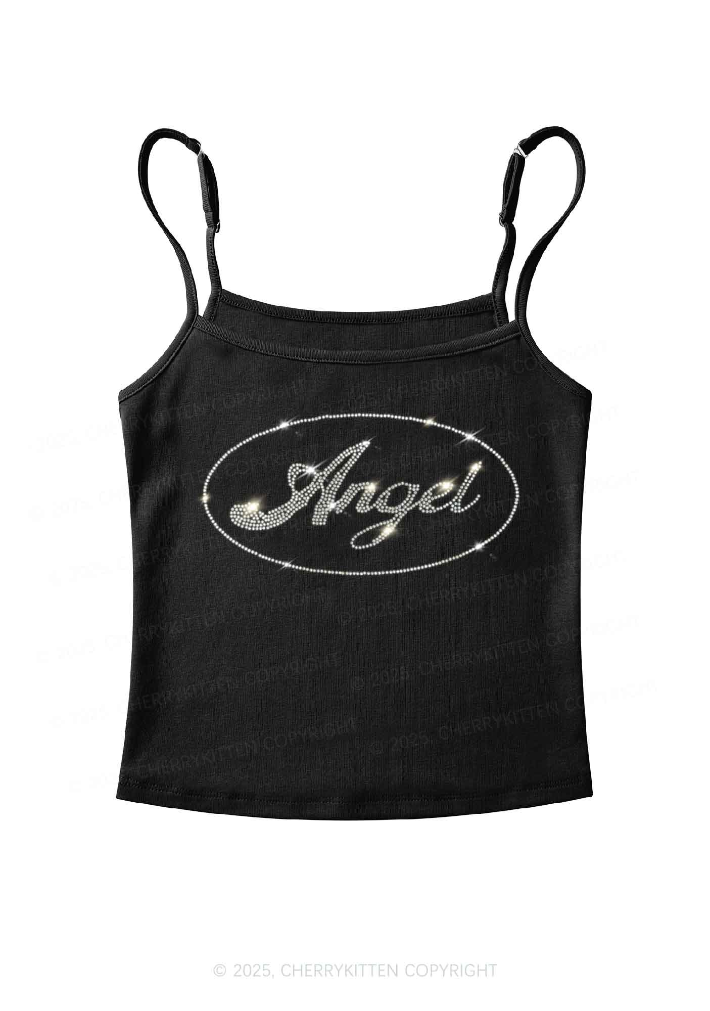 Rhinestone Angel Y2K Spaghetti Strap Cami Cherrykitten - Image 3