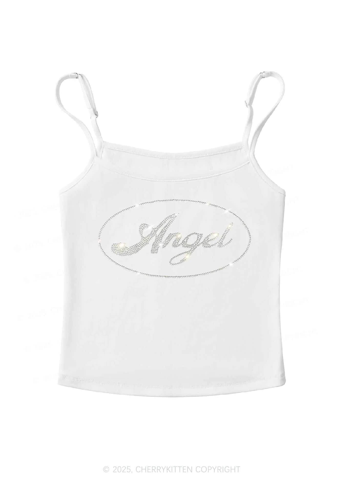 Rhinestone Angel Y2K Spaghetti Strap Cami Cherrykitten - Image 4