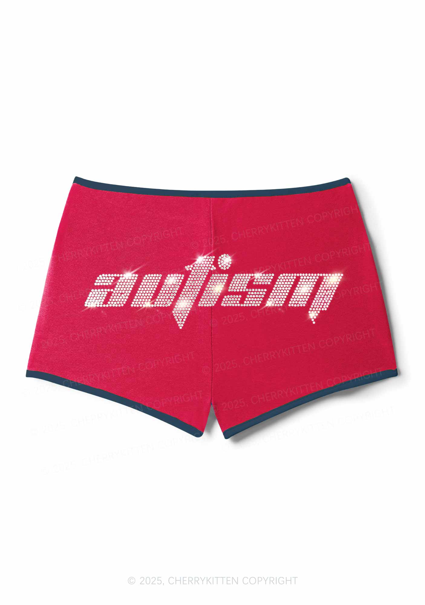 Rhinestone Autism Y2K Booty Shorts Cherrykitten - Image 3