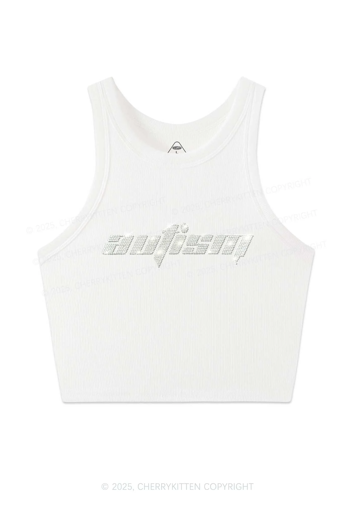Rhinestone Autism Y2K Crop Tank Top Cherrykitten - Image 5