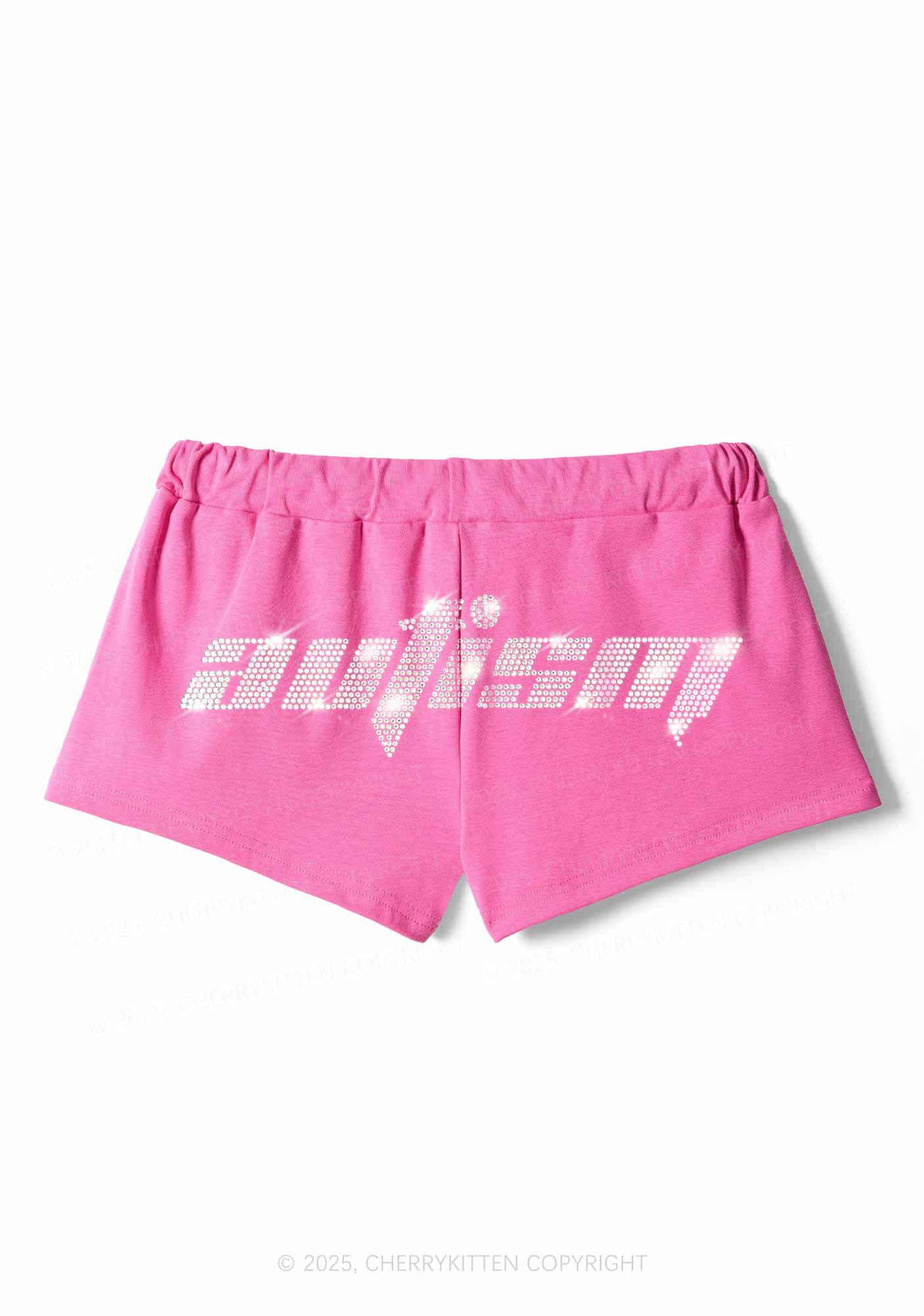 Rhinestone Autism Y2K Drawstring Mini Shorts Cherrykitten - Image 3