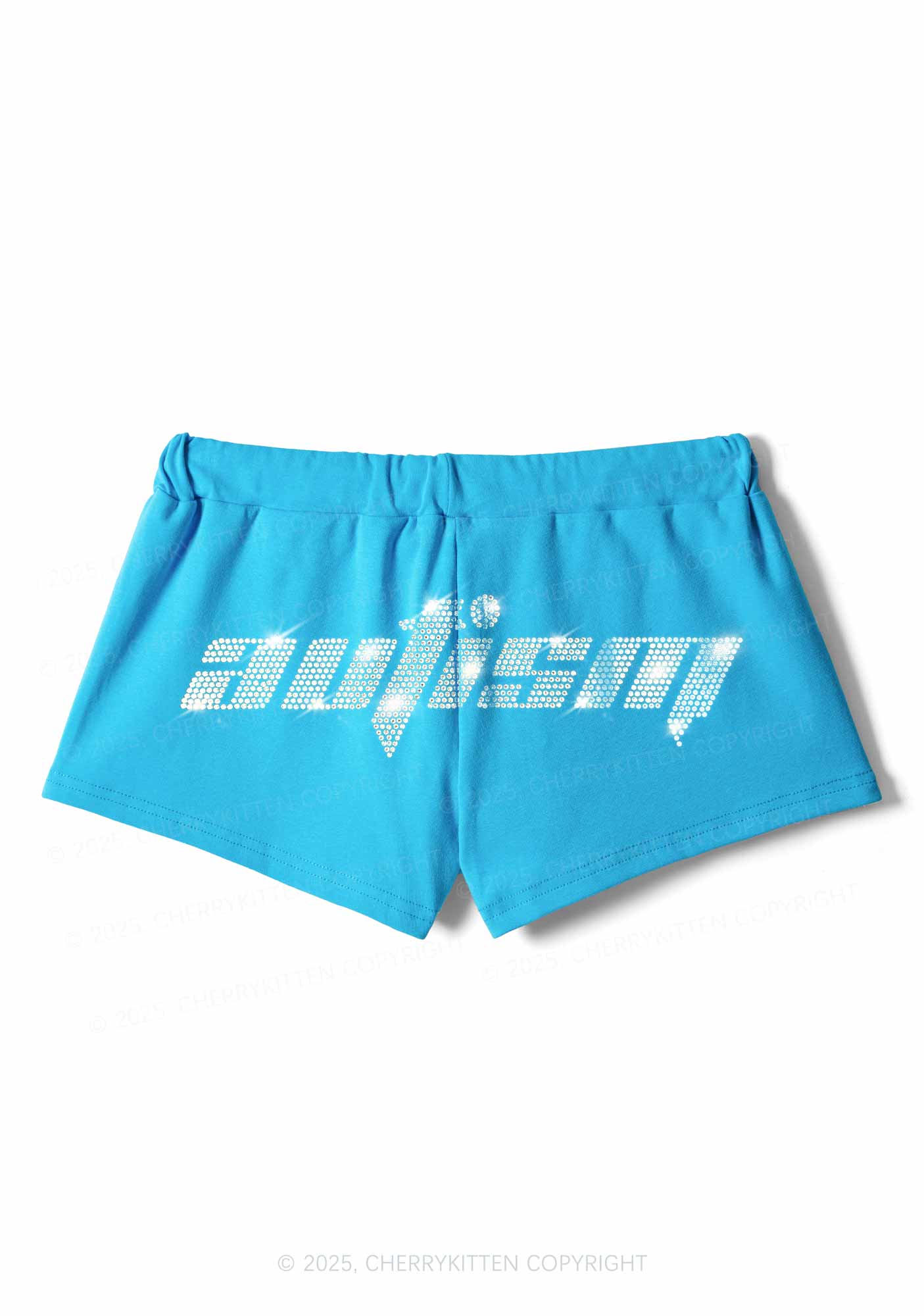 Rhinestone Autism Y2K Drawstring Mini Shorts Cherrykitten - Image 4