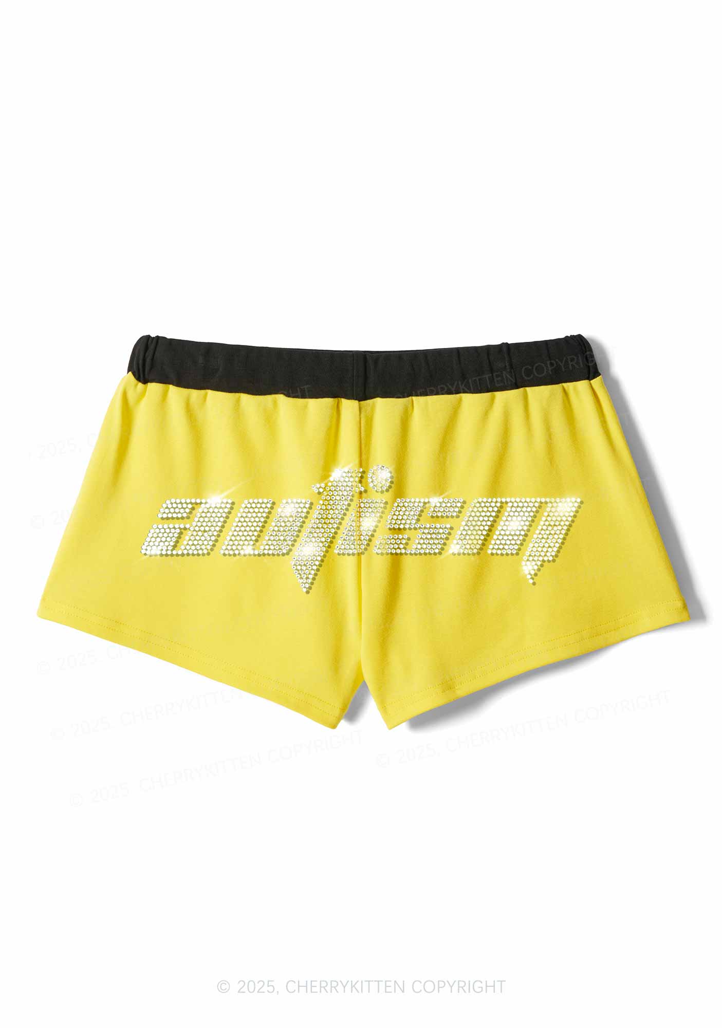 Rhinestone Autism Y2K Drawstring Mini Shorts Cherrykitten - Image 5