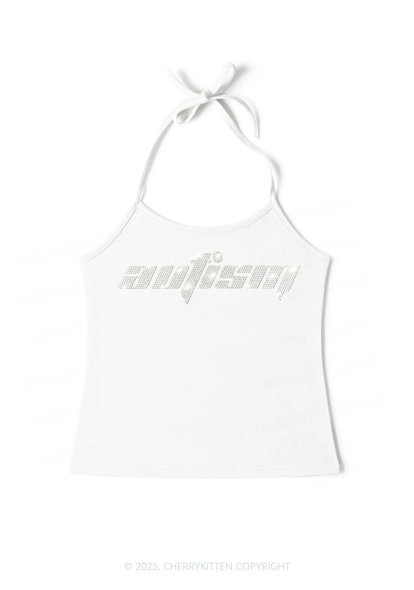 Rhinestone Autism Y2K Halter Neck Cami Cherrykitten - Image 3