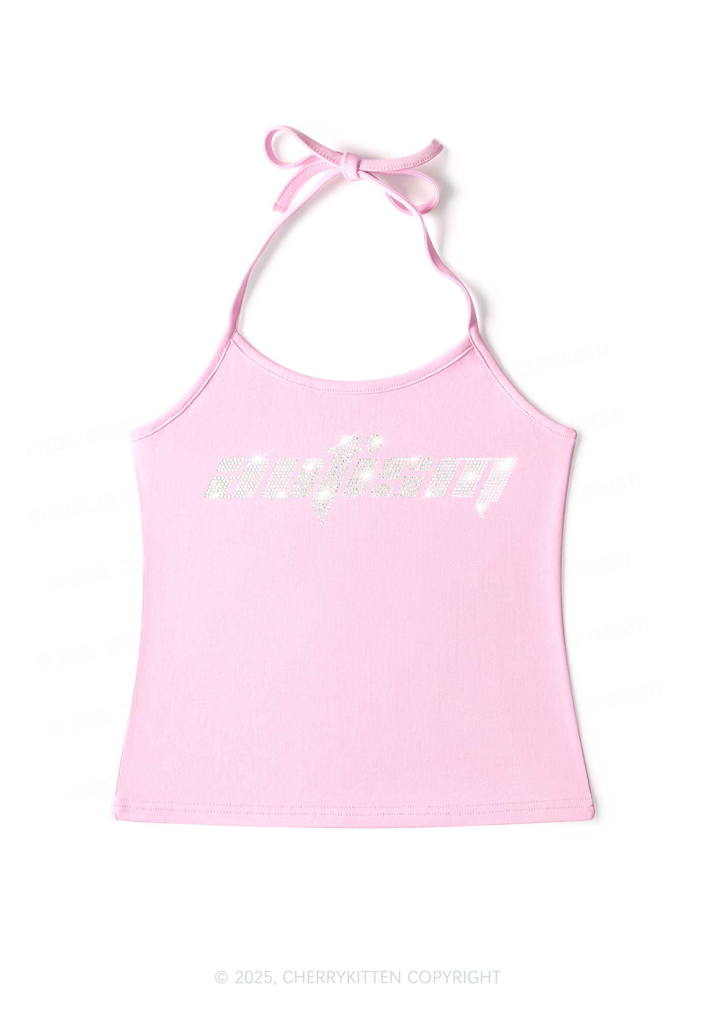 Rhinestone Autism Y2K Halter Neck Cami Cherrykitten - Image 6