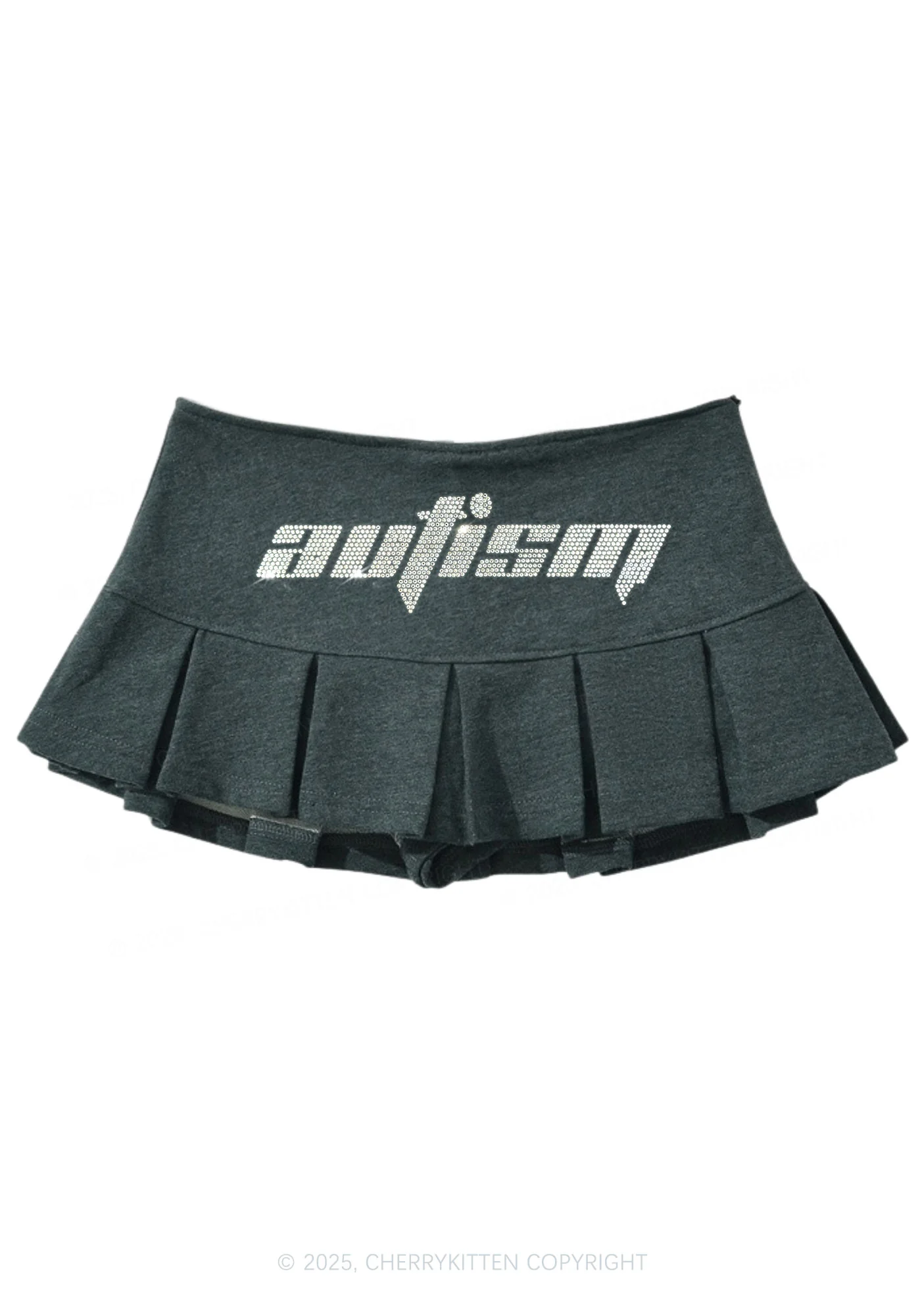 Rhinestone Autism Y2K Mini Pleated Skirts Cherrykitten - Image 2