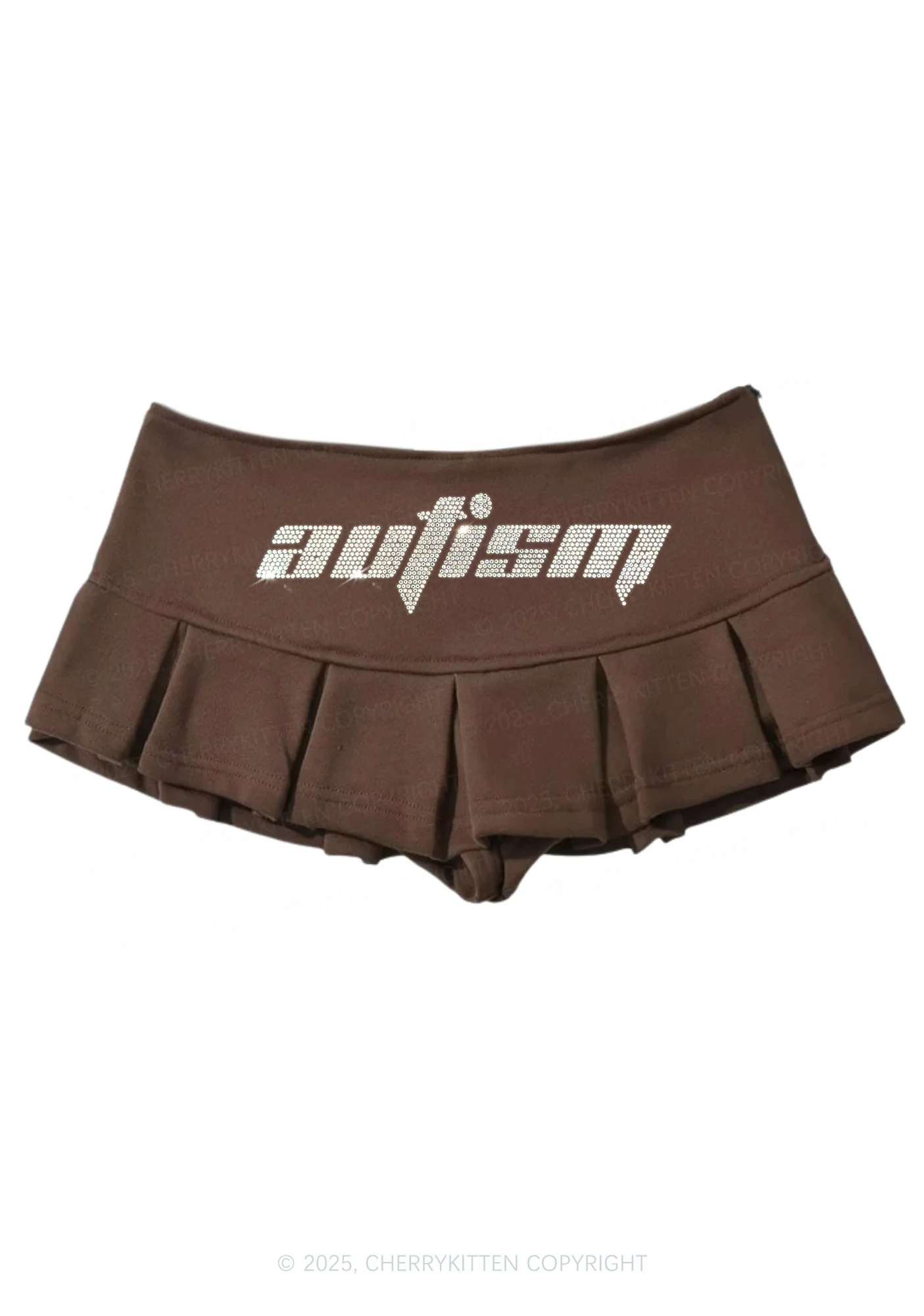 Rhinestone Autism Y2K Mini Pleated Skirts Cherrykitten - Image 3