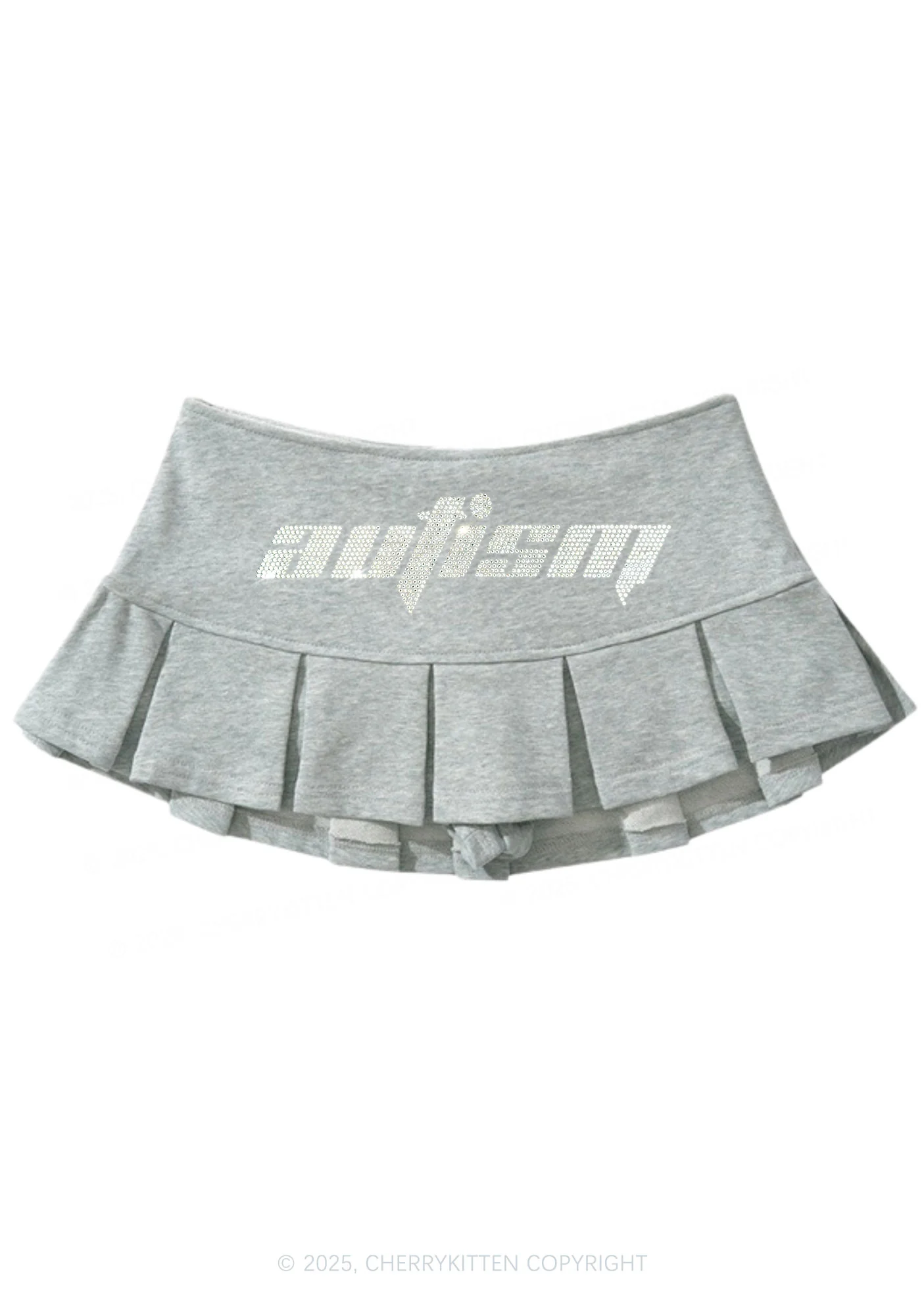 Rhinestone Autism Y2K Mini Pleated Skirts Cherrykitten - Image 4