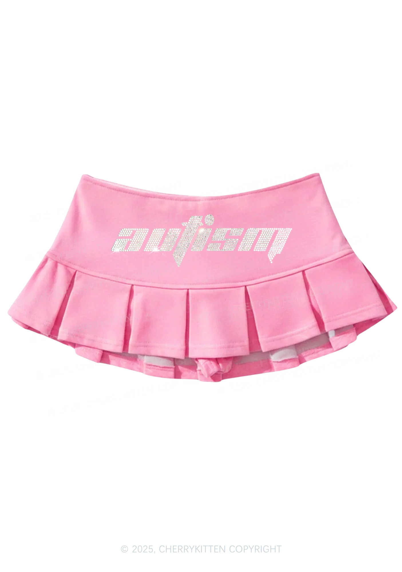 Rhinestone Autism Y2K Mini Pleated Skirts Cherrykitten - Image 5