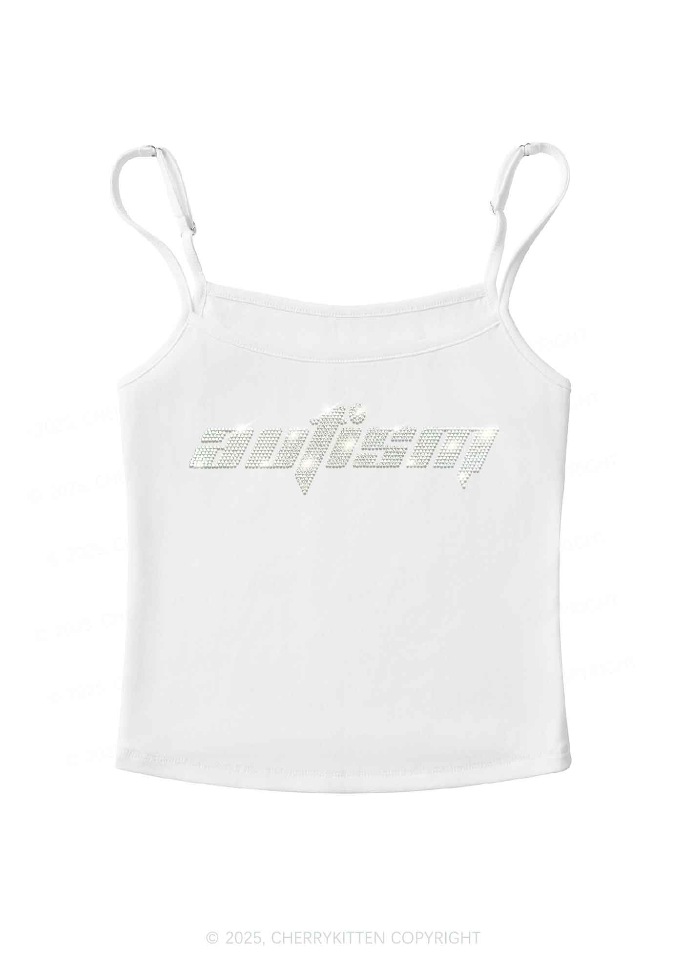 Rhinestone Autism Y2K Spaghetti Strap Cami Cherrykitten - Image 5