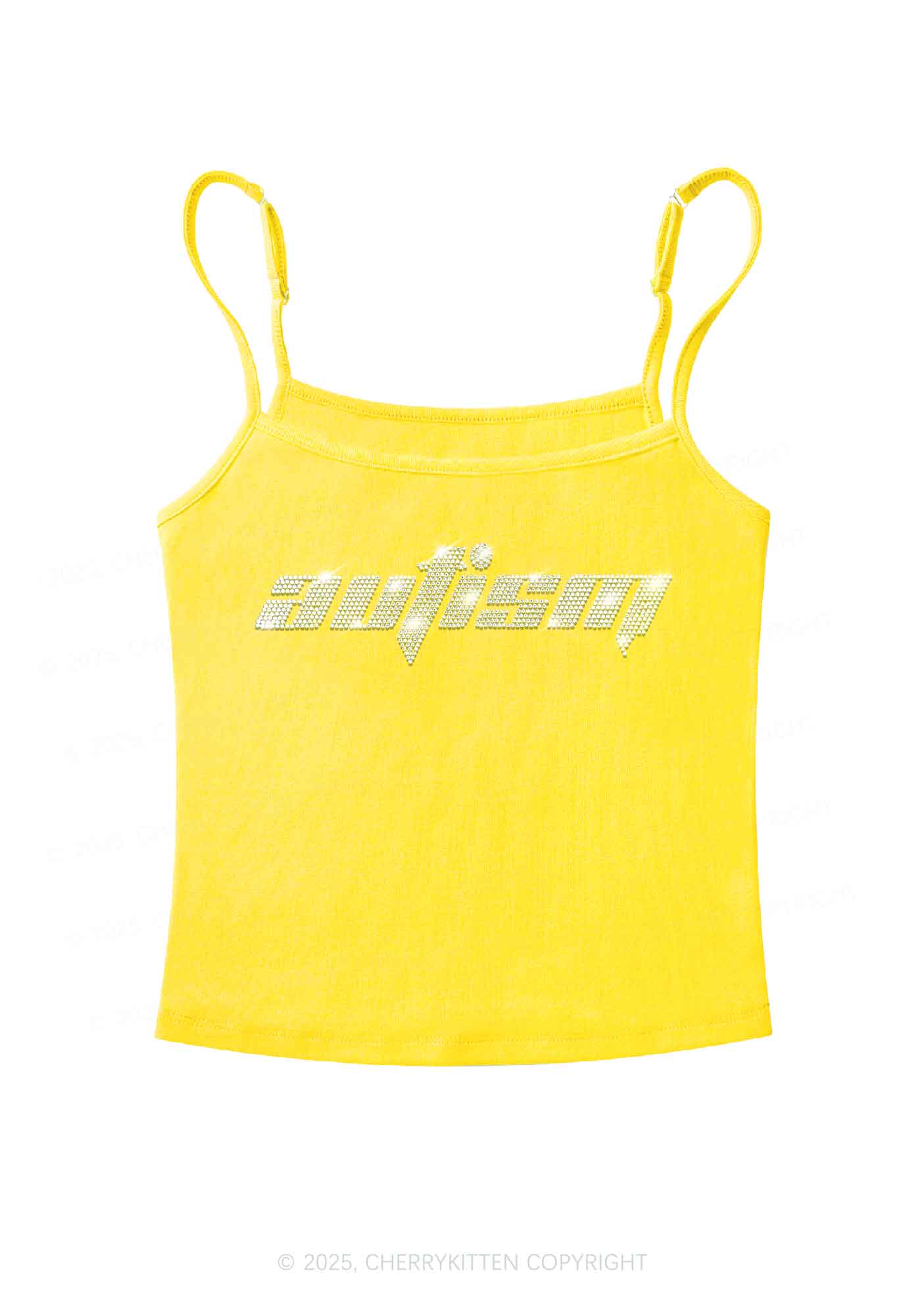 Rhinestone Autism Y2K Spaghetti Strap Cami Cherrykitten - Image 7