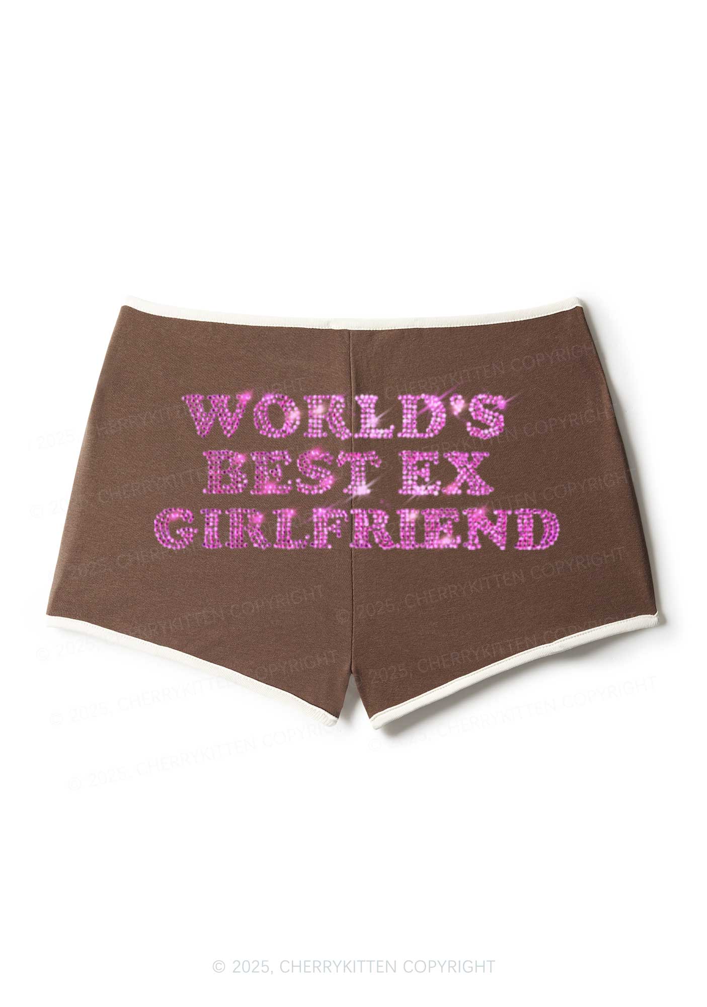 Rhinestone Best Ex Girlfriend Y2K Booty Shorts Cherrykitten - Image 5
