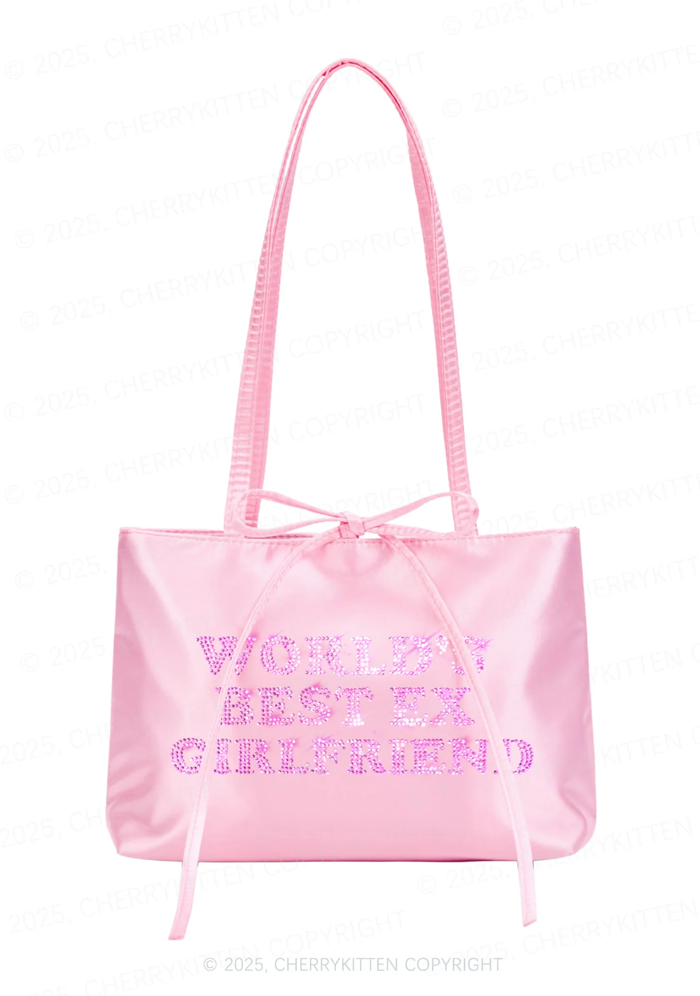 Rhinestone Best Ex Girlfriend Y2K Satin Bags Cherrykitten - Image 3