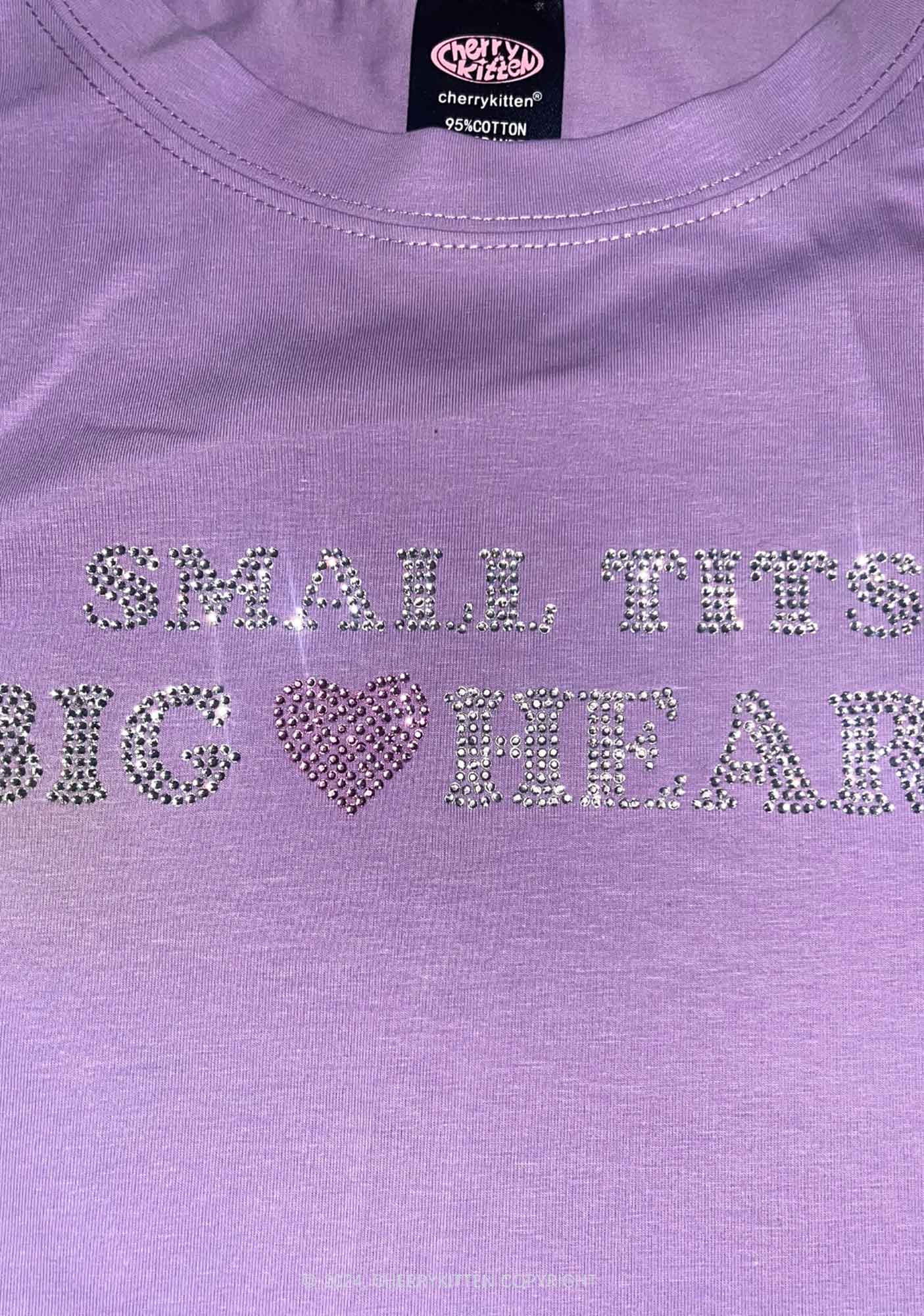 Rhinestone Big Heart Y2K Baby Tee Cherrykitten - Image 7