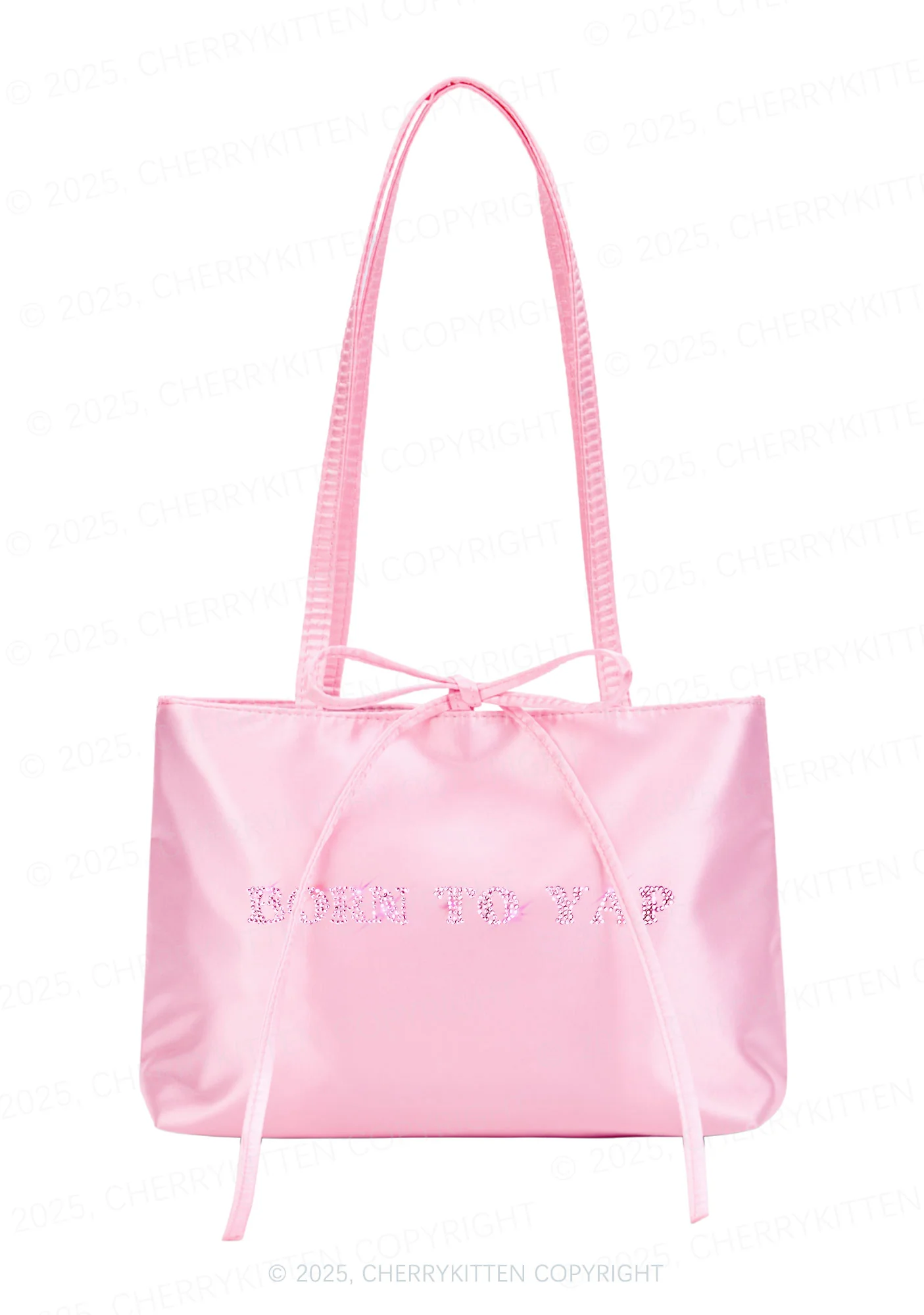 Rhinestone Born To Yap Y2K Satin Bags Cherrykitten - Image 2