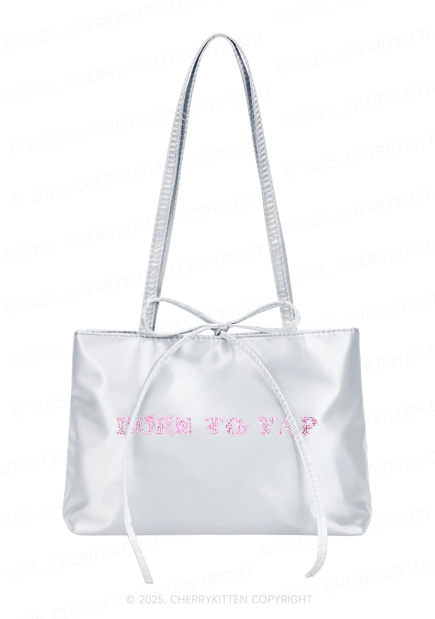 Rhinestone Born To Yap Y2K Satin Bags Cherrykitten - Image 3