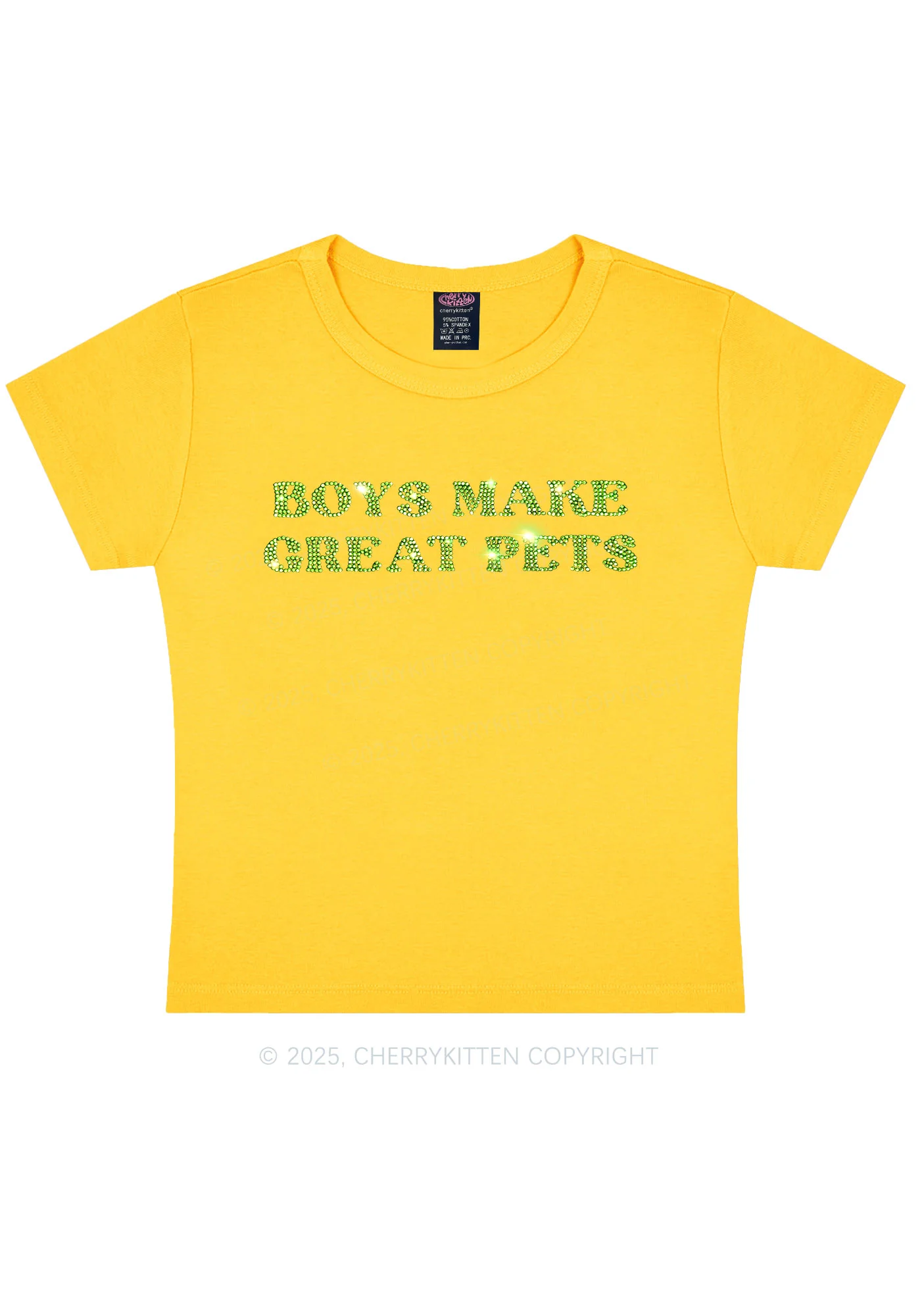 Rhinestone Boys Make Gr8 Pets Y2K Baby Tee Cherrykitten - Image 6
