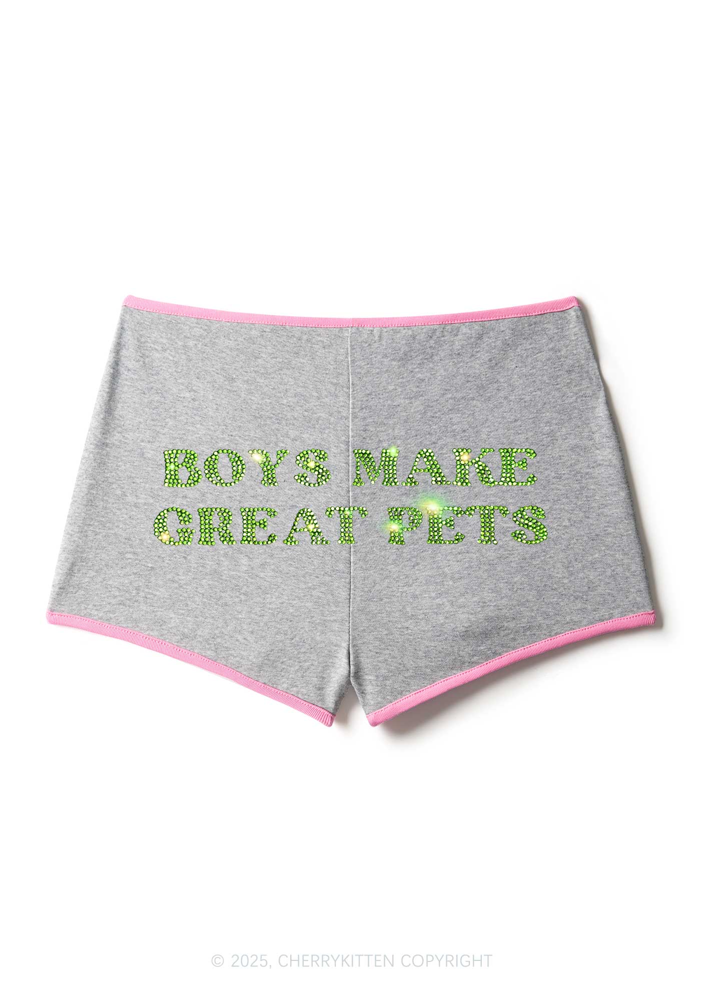 Rhinestone Boys Make Gr8 Pets Y2K Booty Shorts Cherrykitten - Image 3