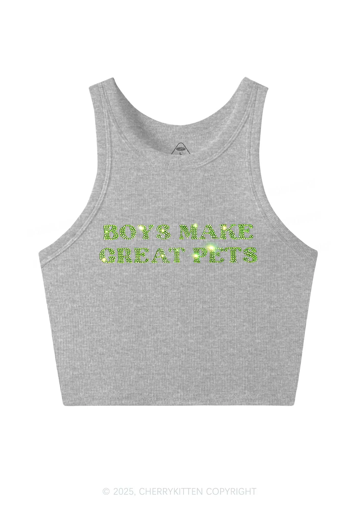 Rhinestone Boys Make Gr8 Pets Y2K Crop Tank Top Cherrykitten - Image 5