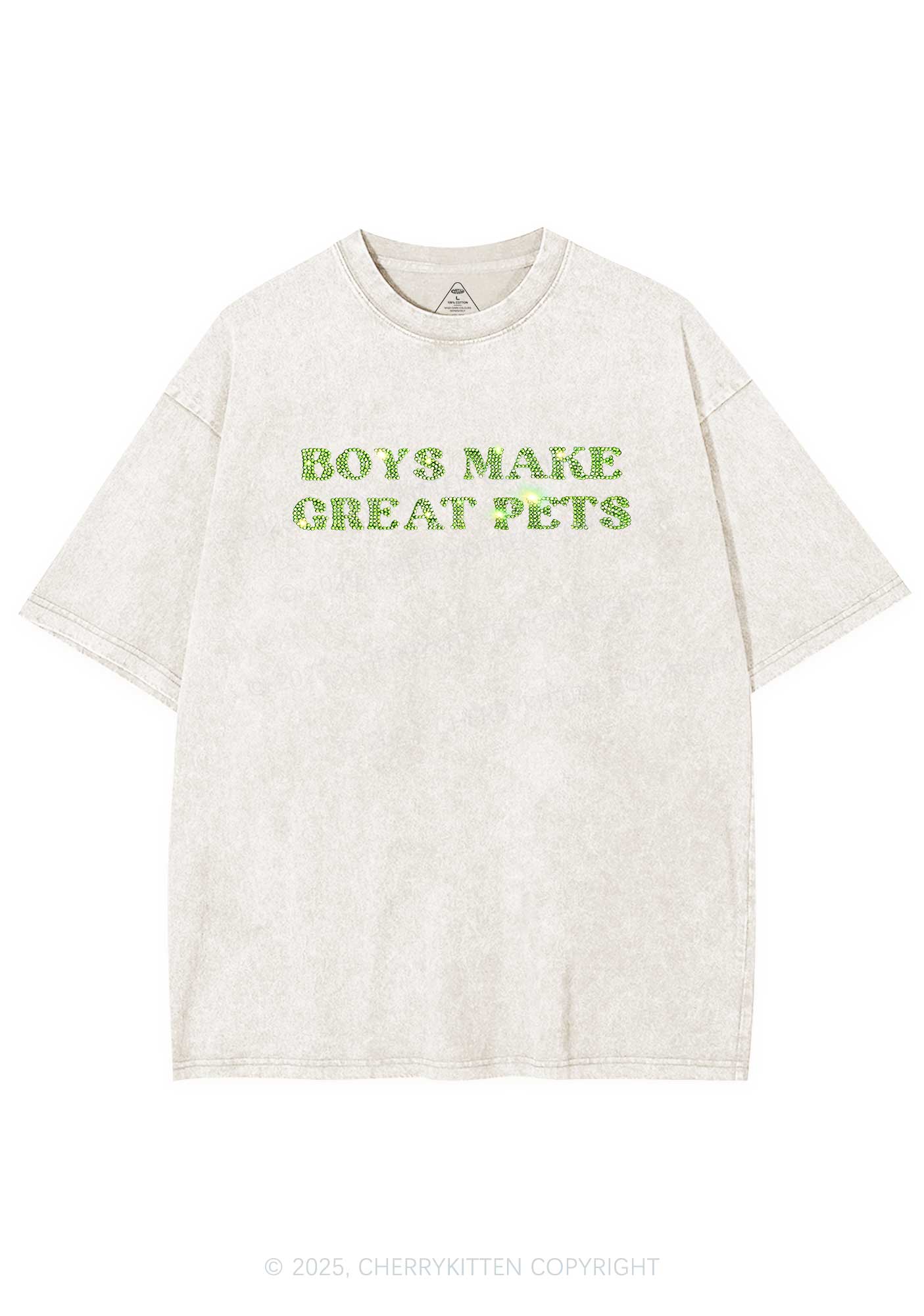 Rhinestone Boys Make Gr8 Pets Y2K Shirts Washed Tee Cherrykitten - Image 3